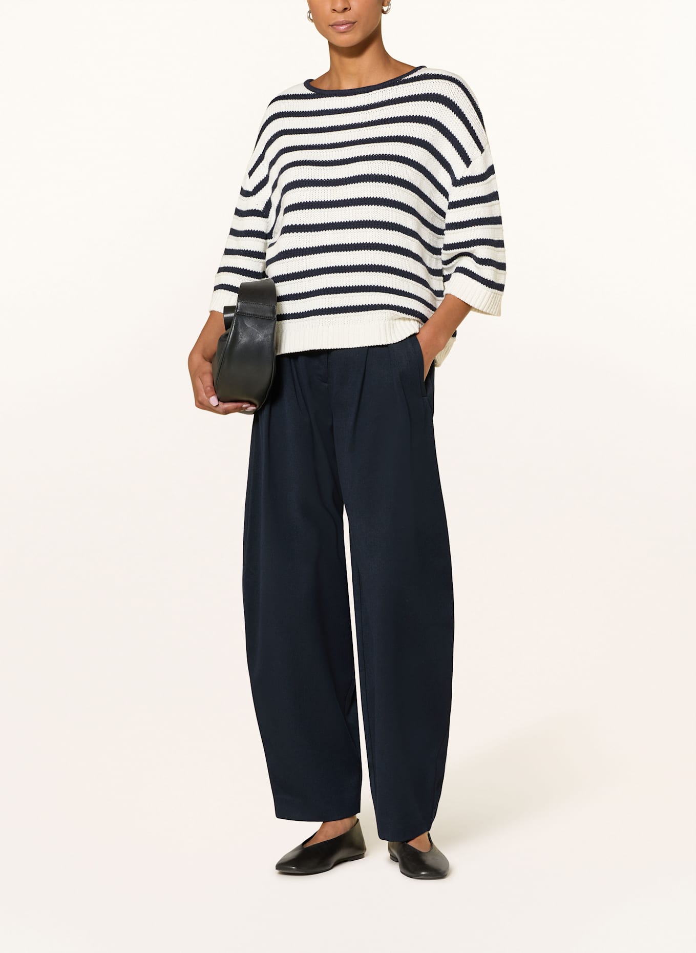 MSCH COPENHAGEN Strickjacke MSCHLEIKA JILLENA: WEISS / DUNKELBLAU