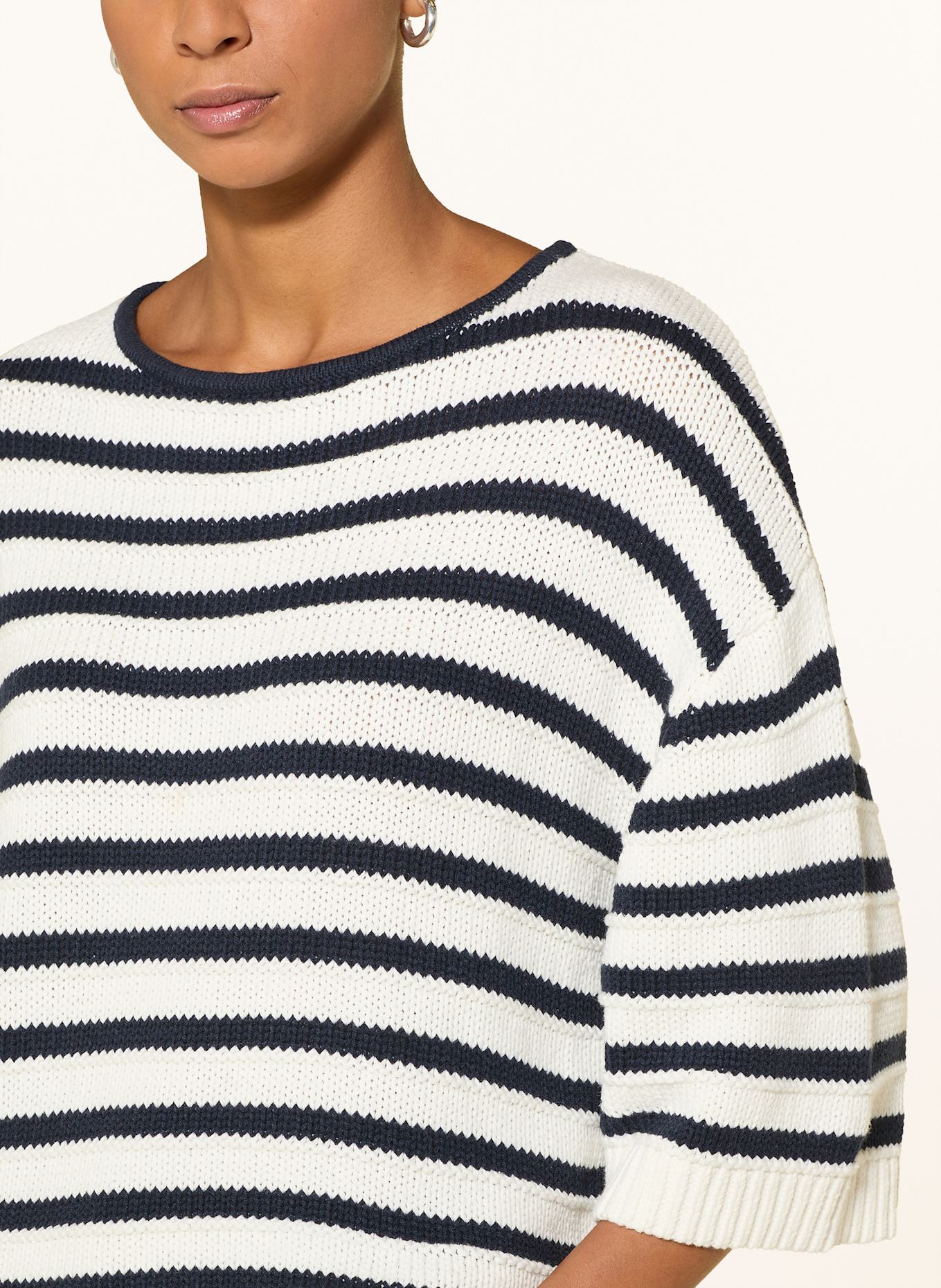 MSCH COPENHAGEN Strickjacke MSCHLEIKA JILLENA: WEISS / DUNKELBLAU