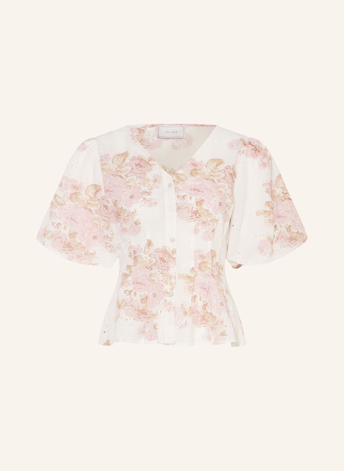 NEO NOIR Bluse TIMRA aus Lochspitze: ROSÉ / BEIGE / CREME