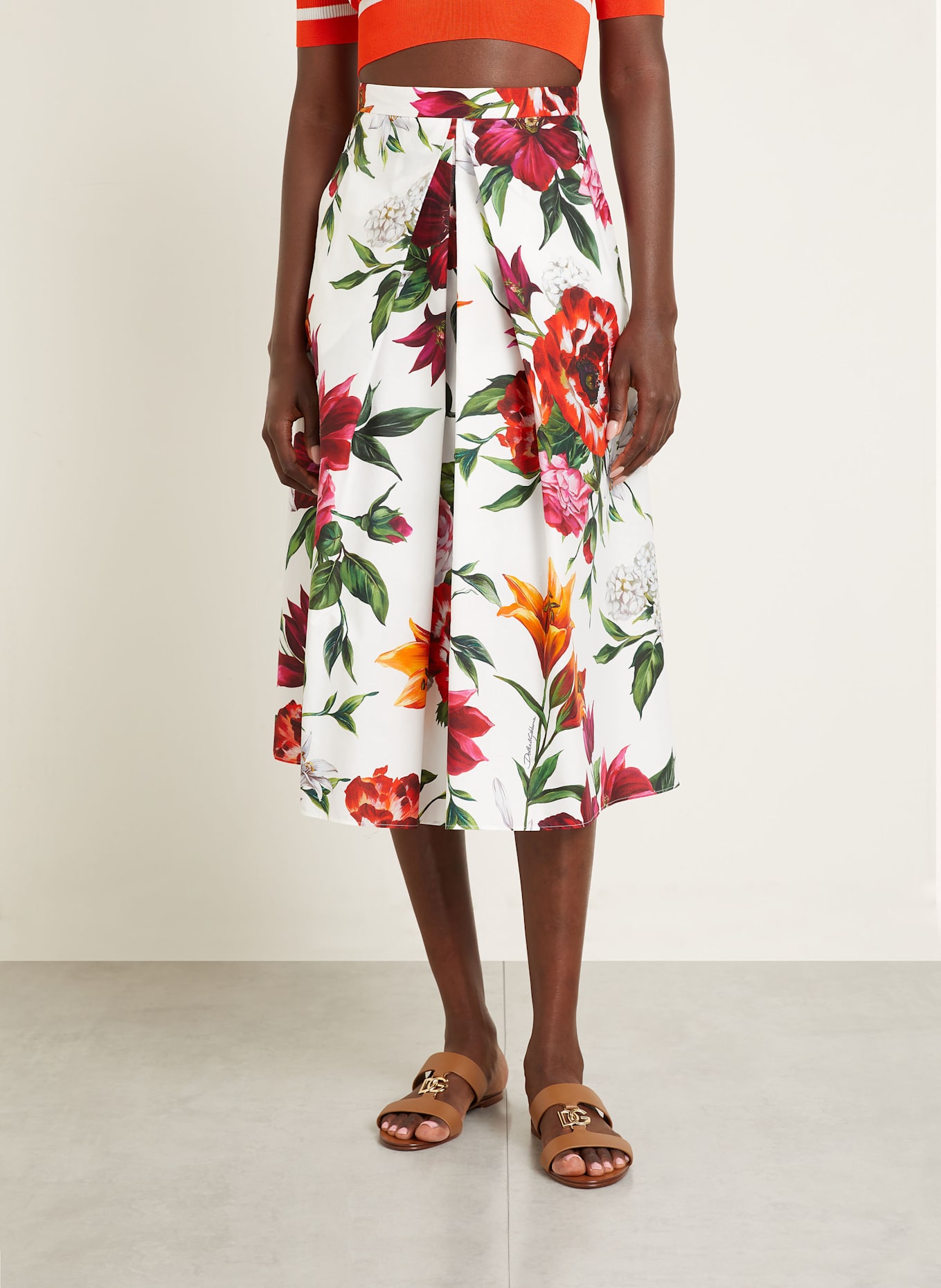 DOLCE & GABBANA Sukně: BÍLÁ/ ČERVENÁ/ ZELENÁ