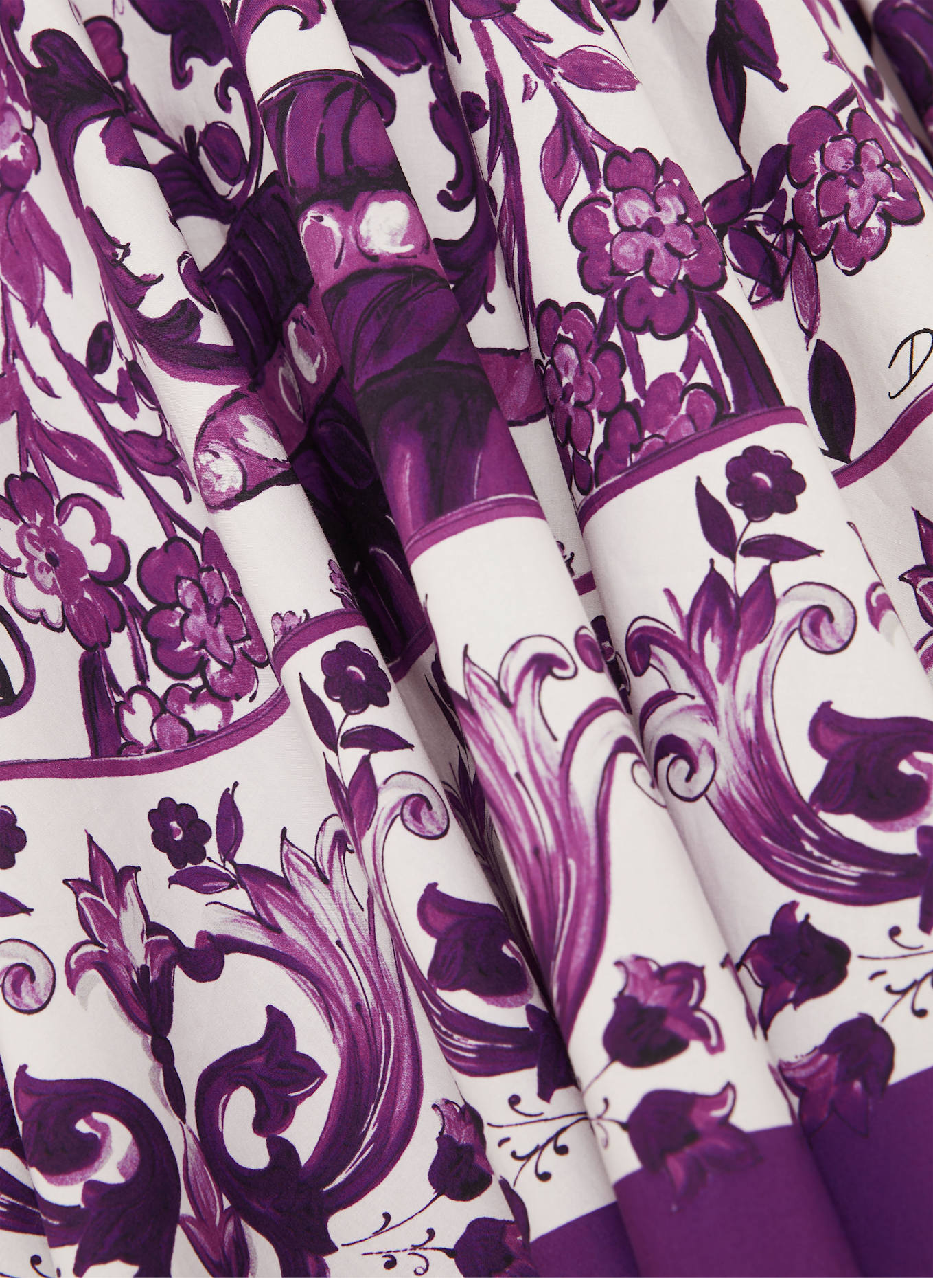 DOLCE & GABBANA Cocktailkleid MAJOLICA: LILA/ WEISS