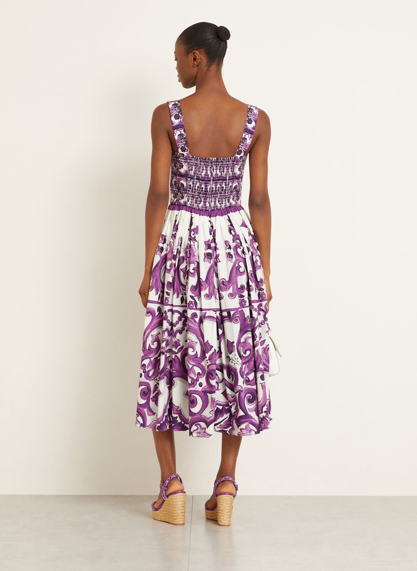 DOLCE & GABBANA Cocktailkleid: LILA/ DUNKELLILA/ WEISS