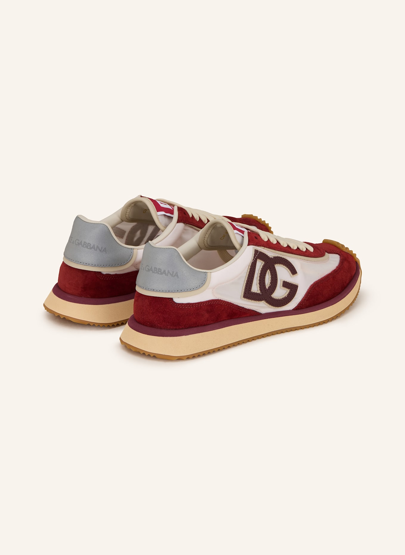 DOLCE & GABBANA Sneaker DG CUSHION: DUNKELROT/ WEISS