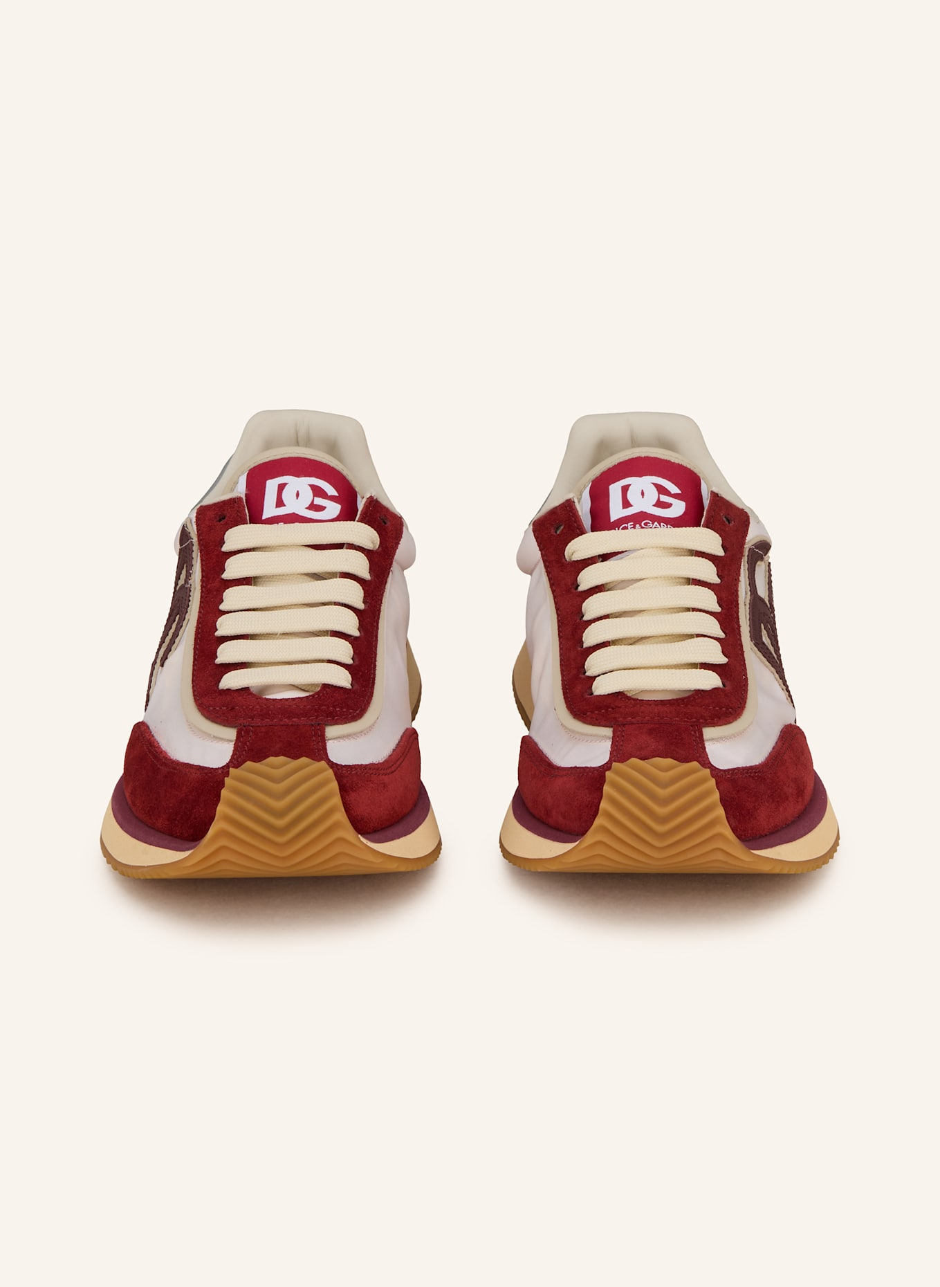 DOLCE & GABBANA Sneaker DG CUSHION: DUNKELROT/ WEISS