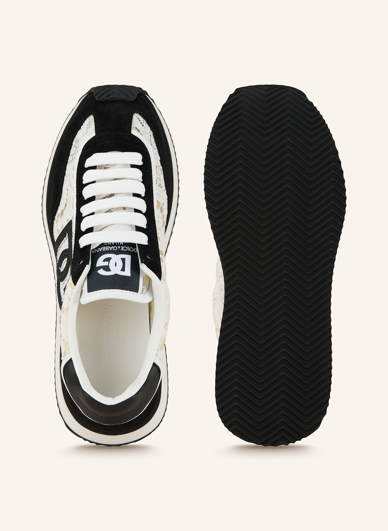 DOLCE & GABBANA Sneakersy: BÍLÁ/ ČERNÁ