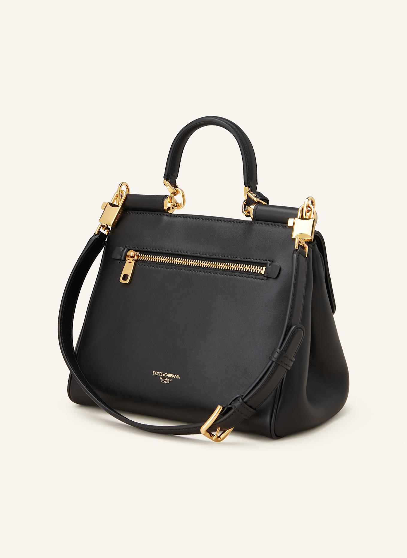DOLCE & GABBANA Handtasche MY SICILY PLONGÉ: SCHWARZ