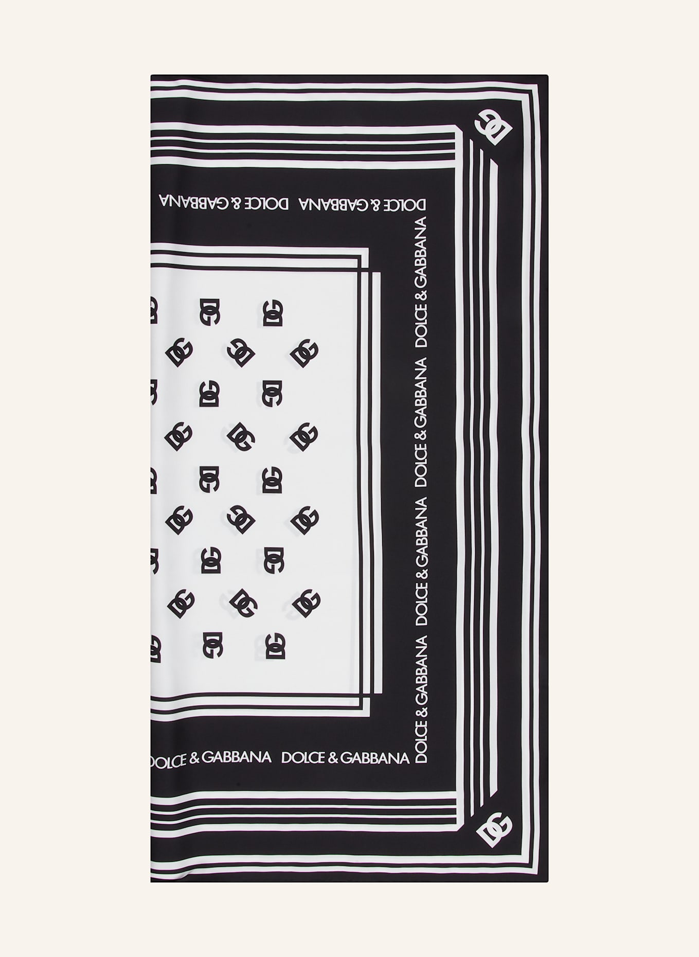 DOLCE & GABBANA Seidentuch: SCHWARZ / WEISS