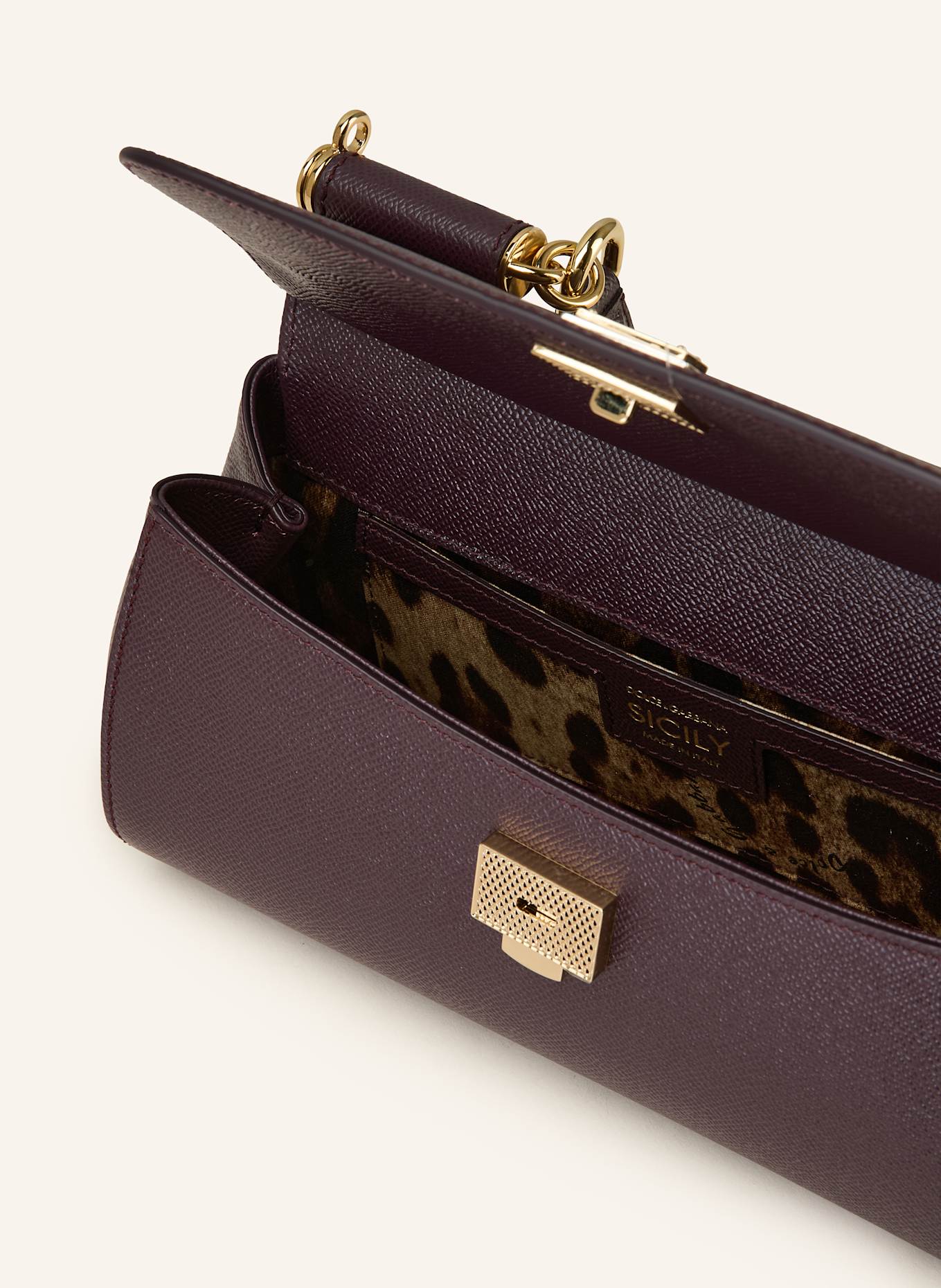 DOLCE & GABBANA Handtasche SICILY MEDIUM: DUNKELROT