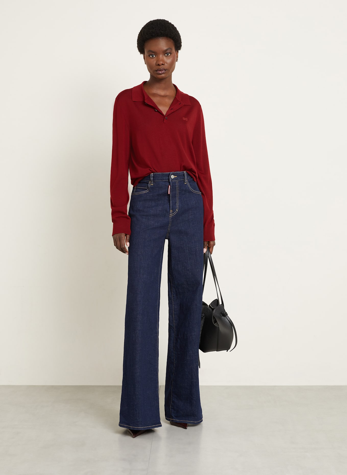 DSQUARED2 Strick-Poloshirt: DUNKELROT
