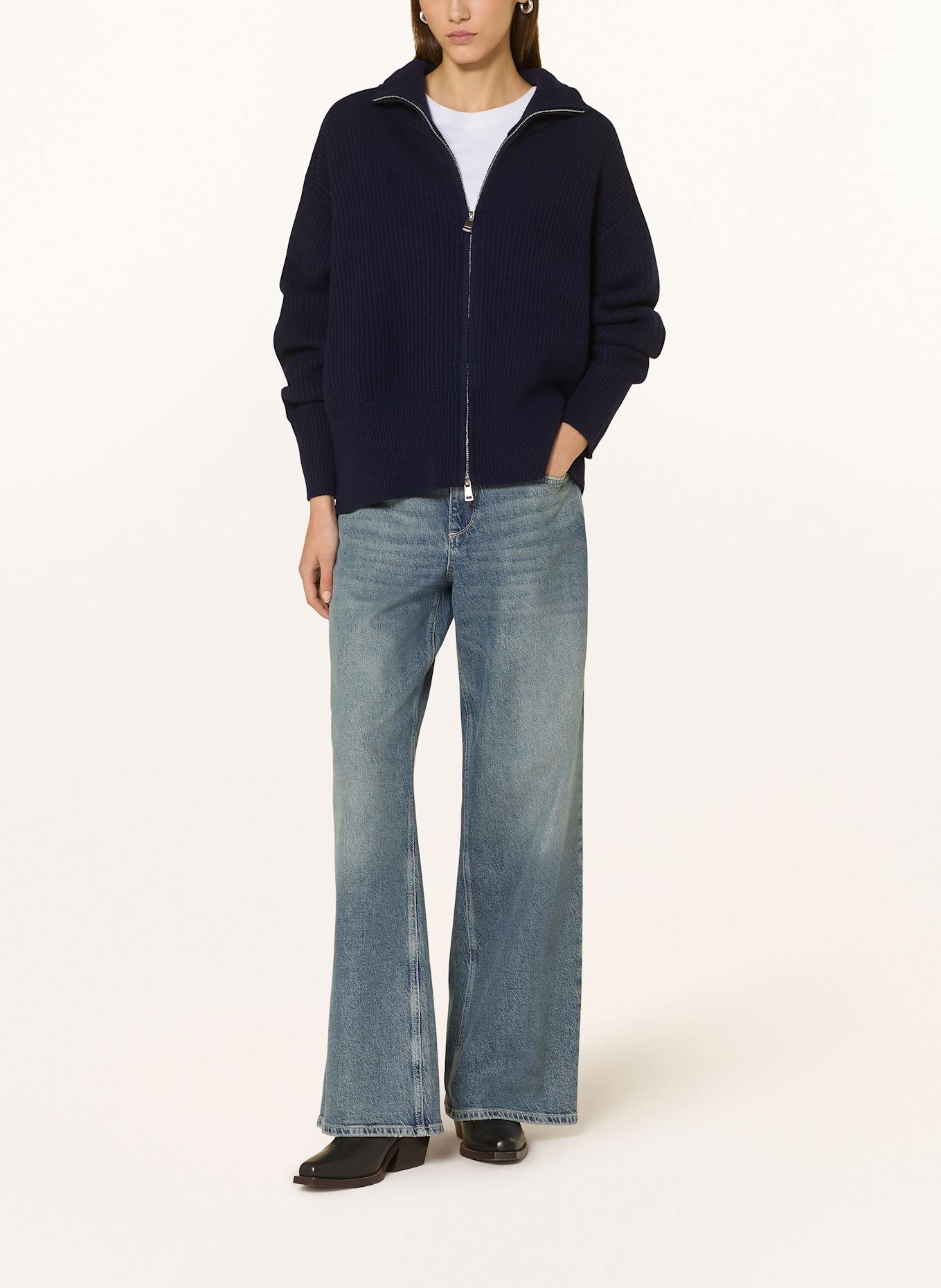 MOS MOSH Strickjacke MMAMITY aus Mohair: DUNKELBLAU