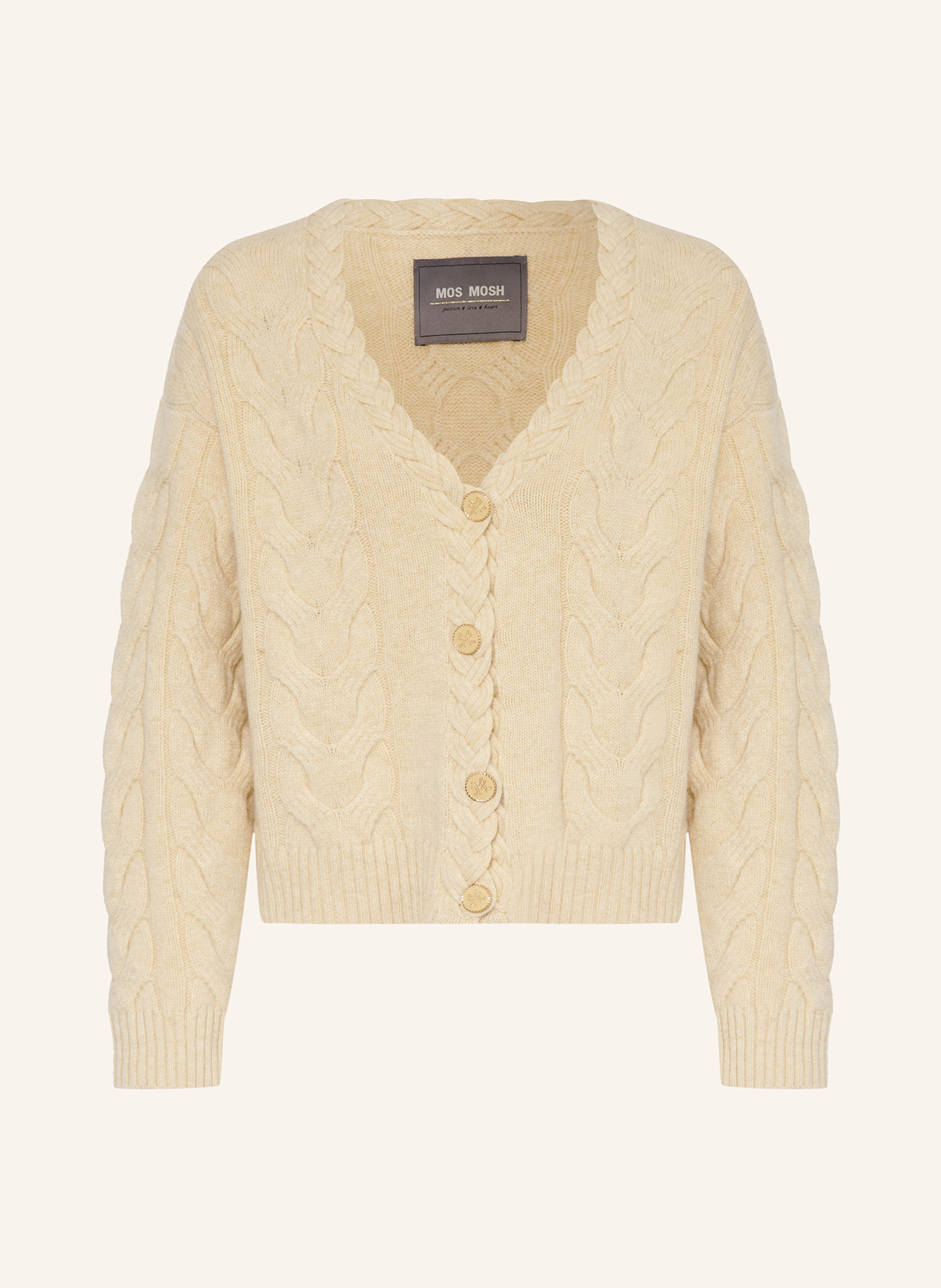 MOS MOSH Strickjacke MMOTTILI mit Alpaka: CREME