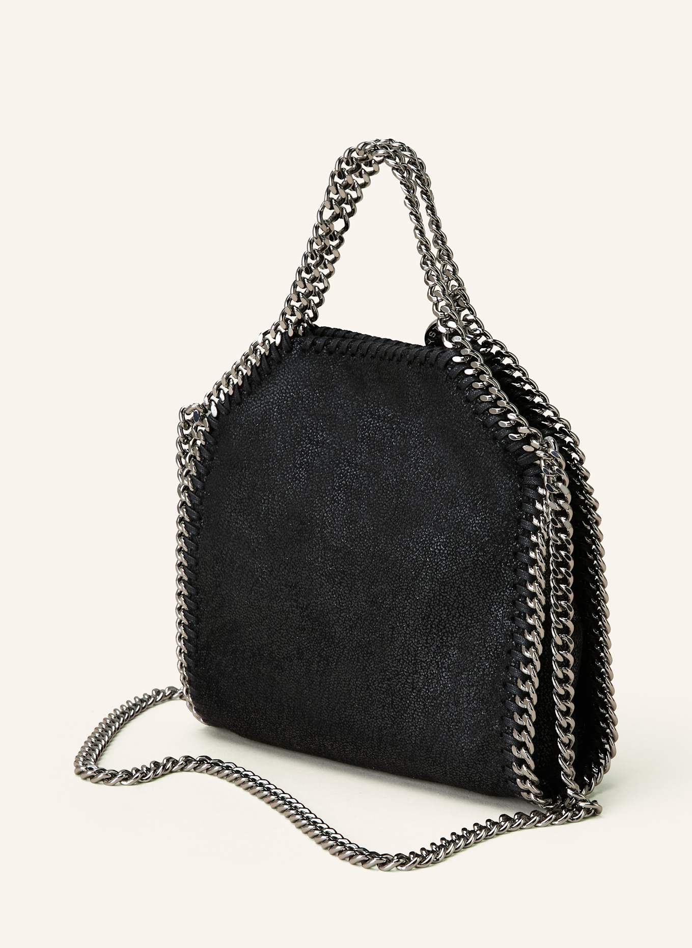 STELLA McCARTNEY Handtasche FALABELLA MINI: SCHWARZ / SILBER