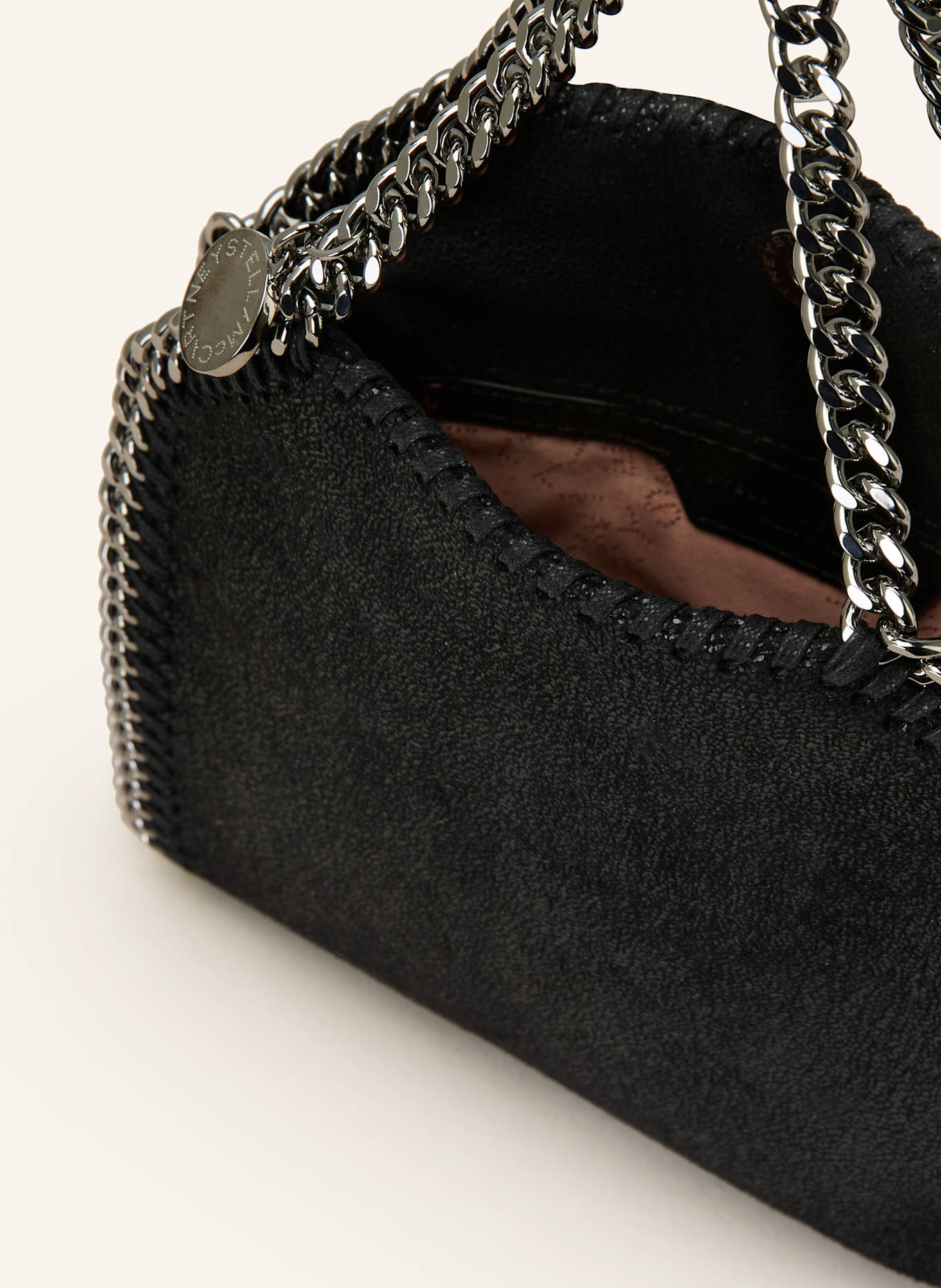 STELLA McCARTNEY Handtasche FALABELLA MINI: SCHWARZ / SILBER