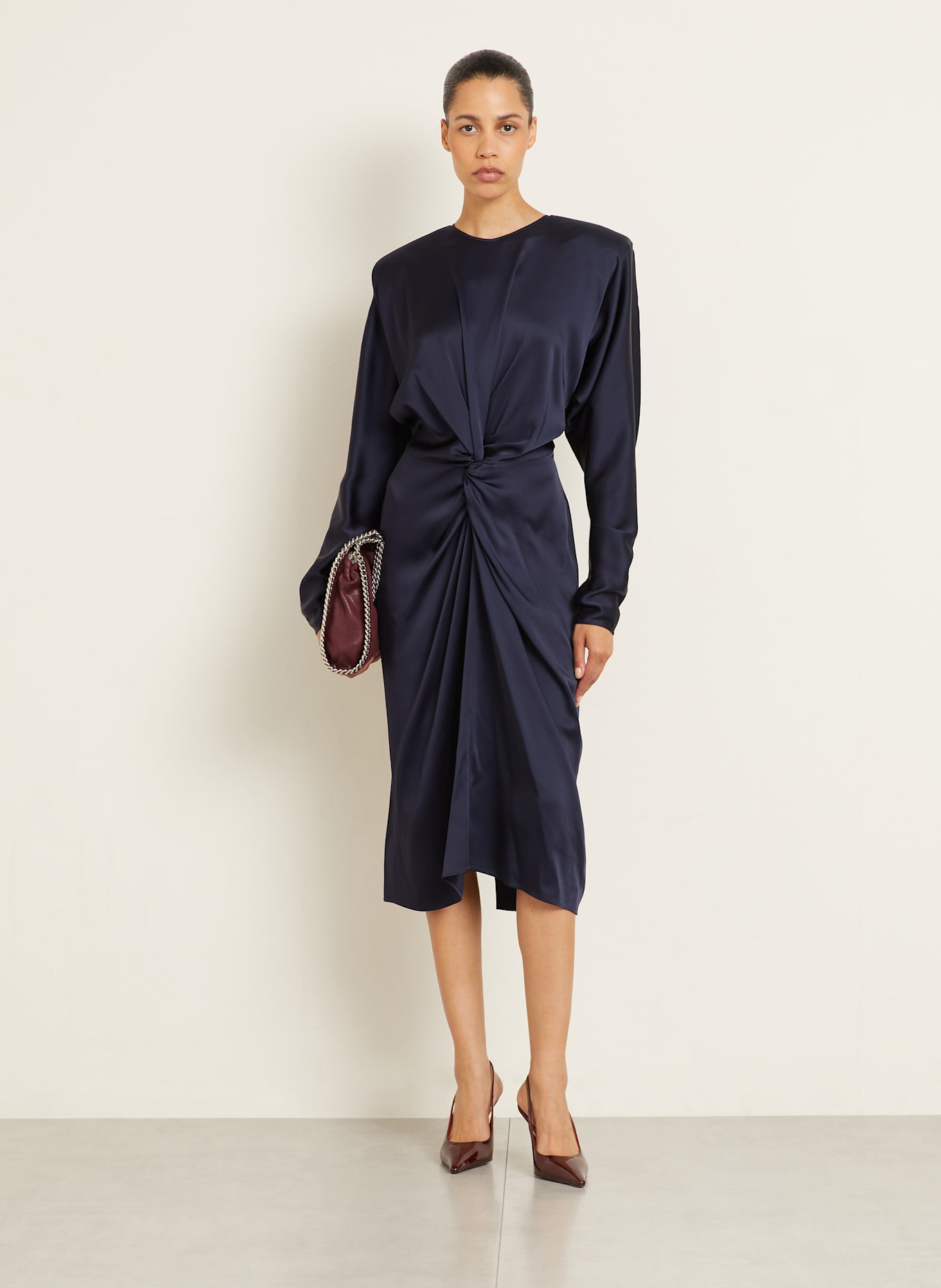 STELLA McCARTNEY Satinkleid: DUNKELBLAU