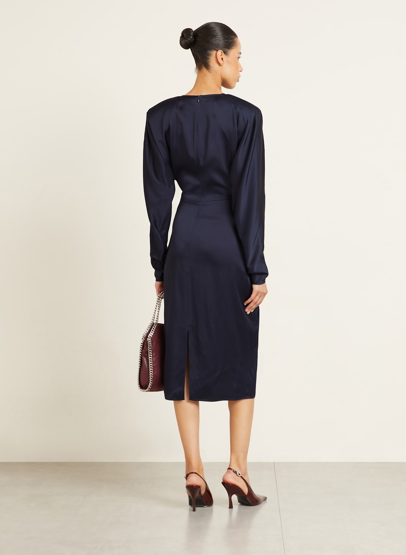 STELLA McCARTNEY Satinkleid: DUNKELBLAU