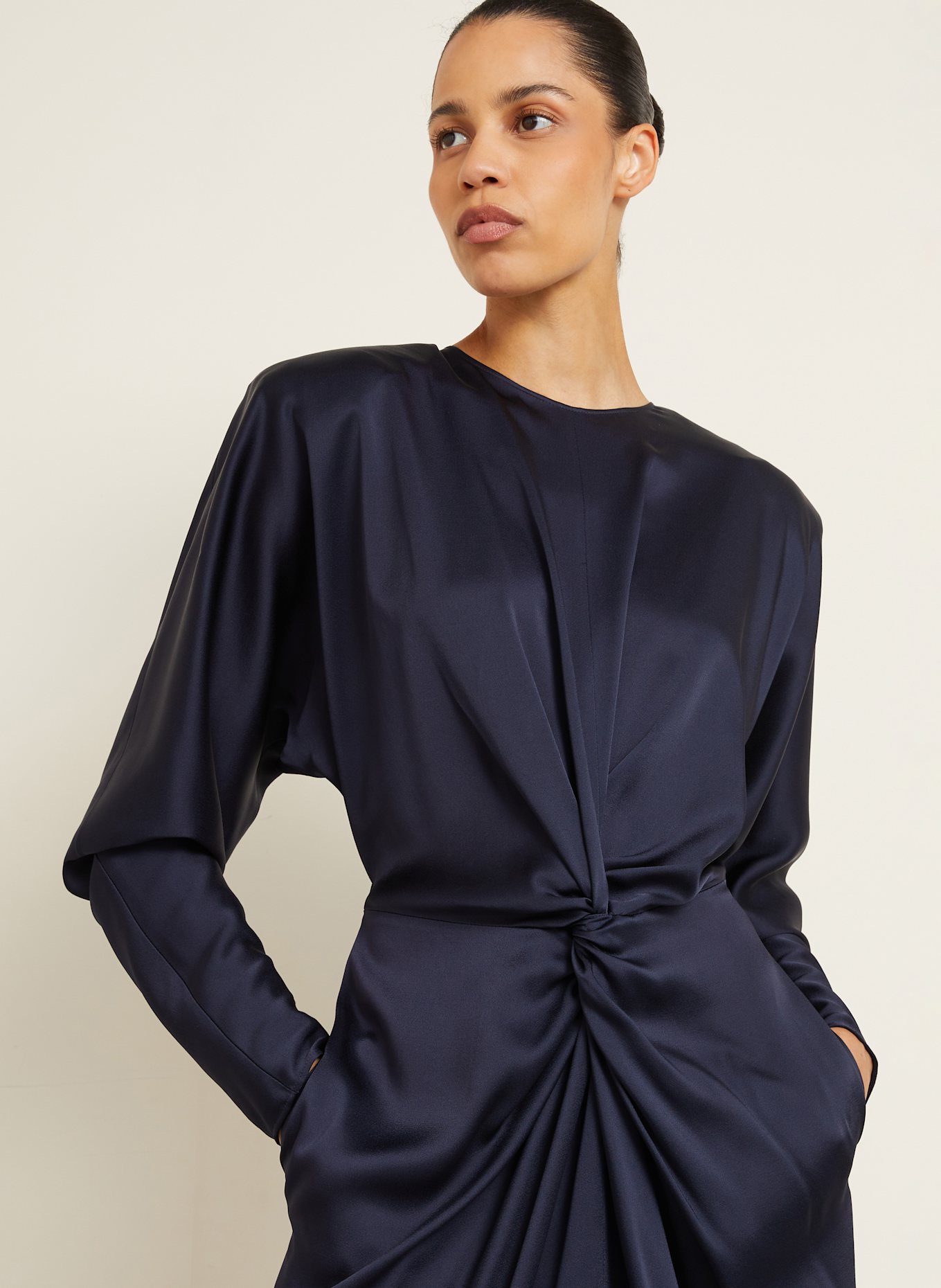 STELLA McCARTNEY Satinkleid: DUNKELBLAU