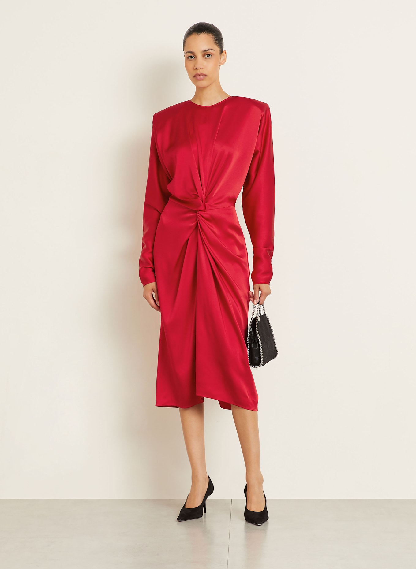 STELLA McCARTNEY Satinkleid: ROT
