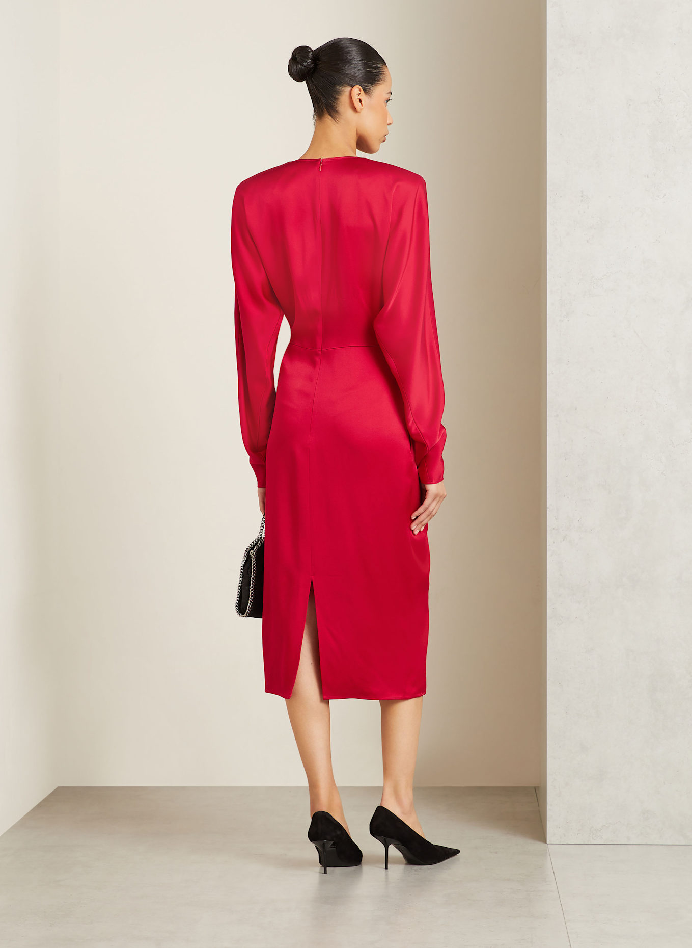 STELLA McCARTNEY Satinkleid: ROT