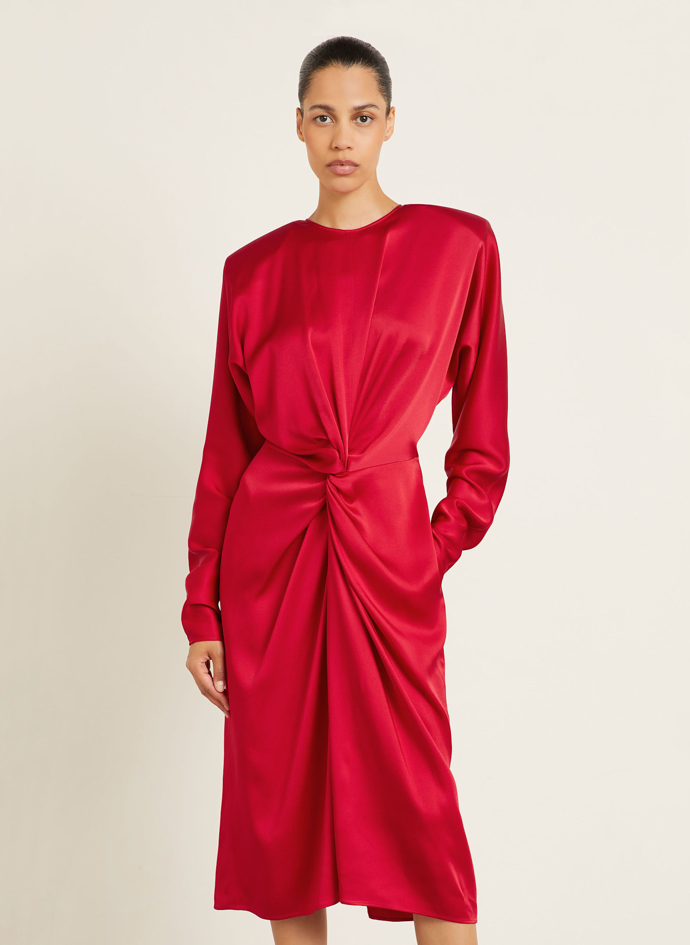 STELLA McCARTNEY Satinkleid: ROT