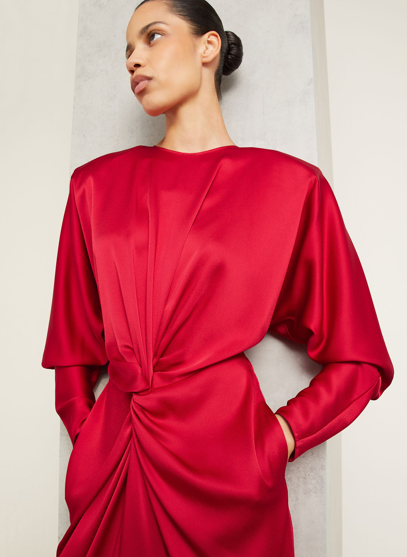 STELLA McCARTNEY Satinkleid: ROT