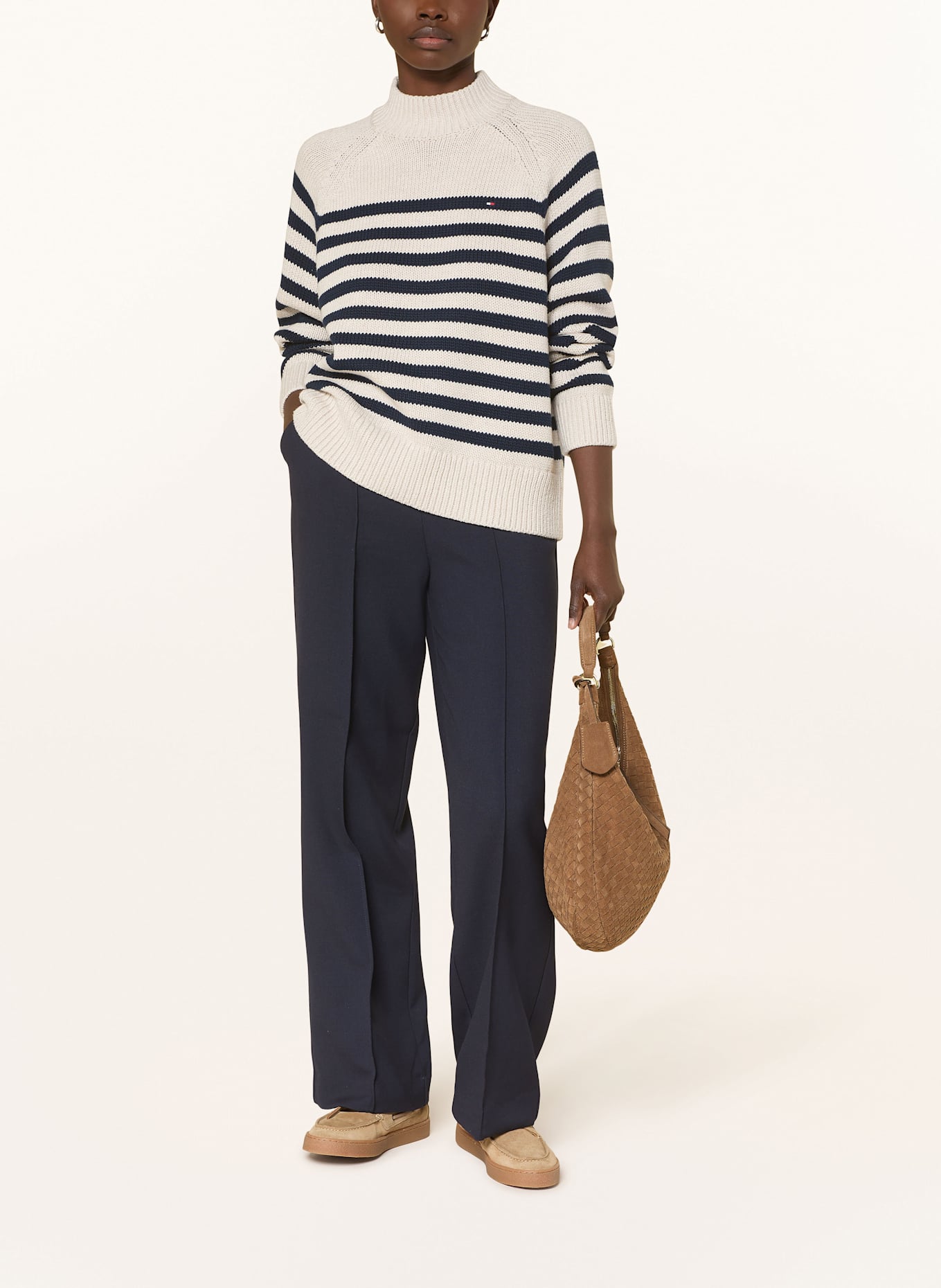 TOMMY HILFIGER Pullover: SCHWARZ / WEISS