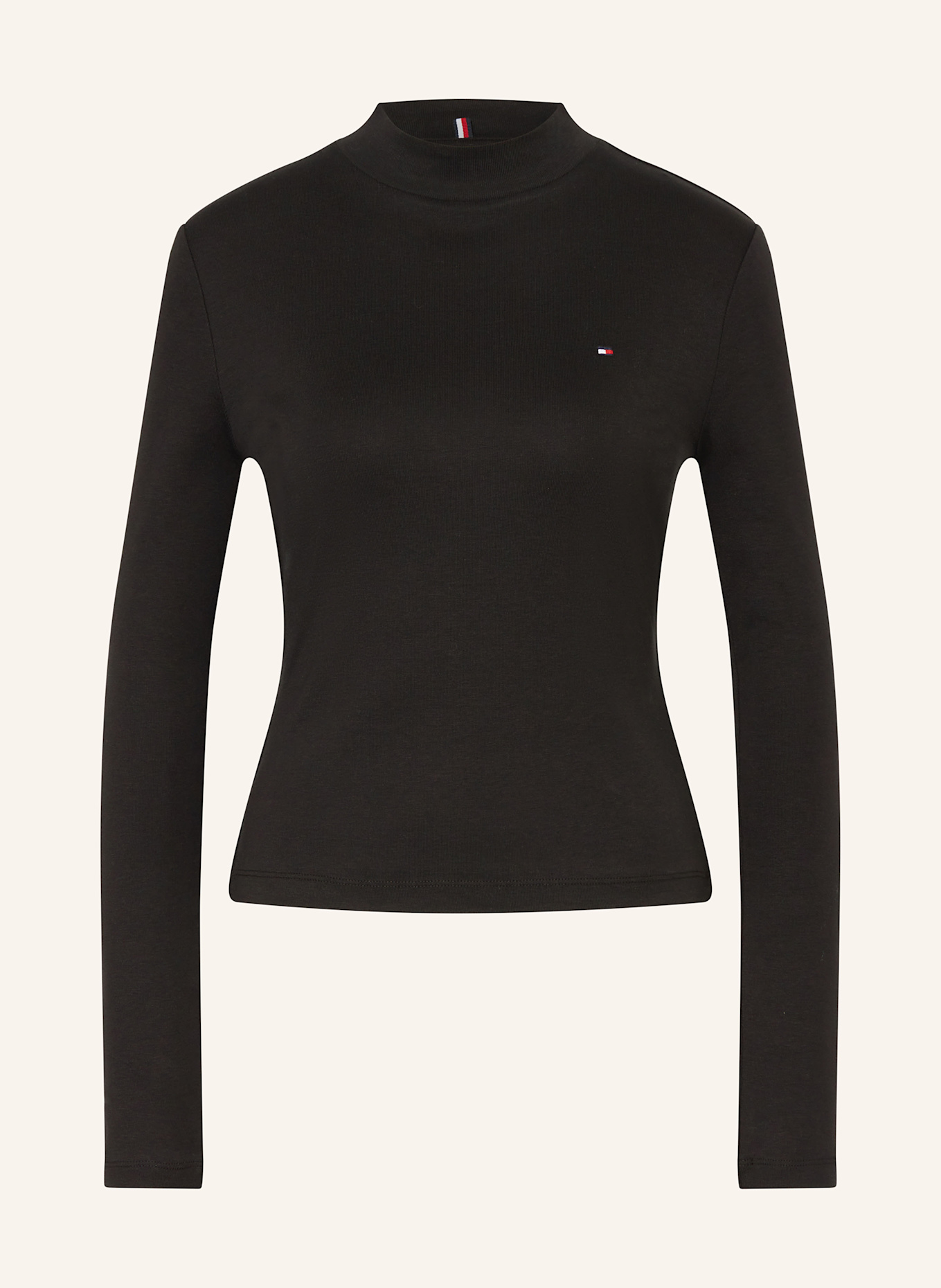 TOMMY HILFIGER Koszulka z długim rękawem: CZARNY