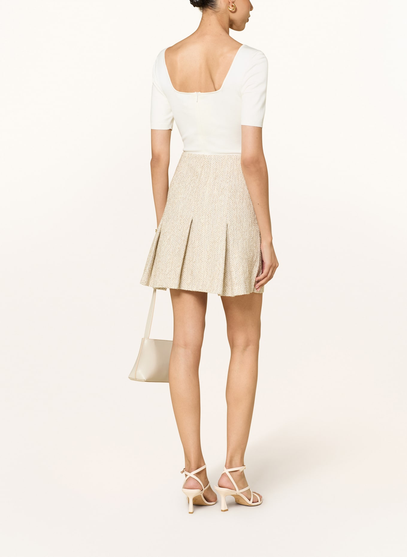 TED BAKER Bouclé-Strickkleid VULPAD: ECRU / BEIGE