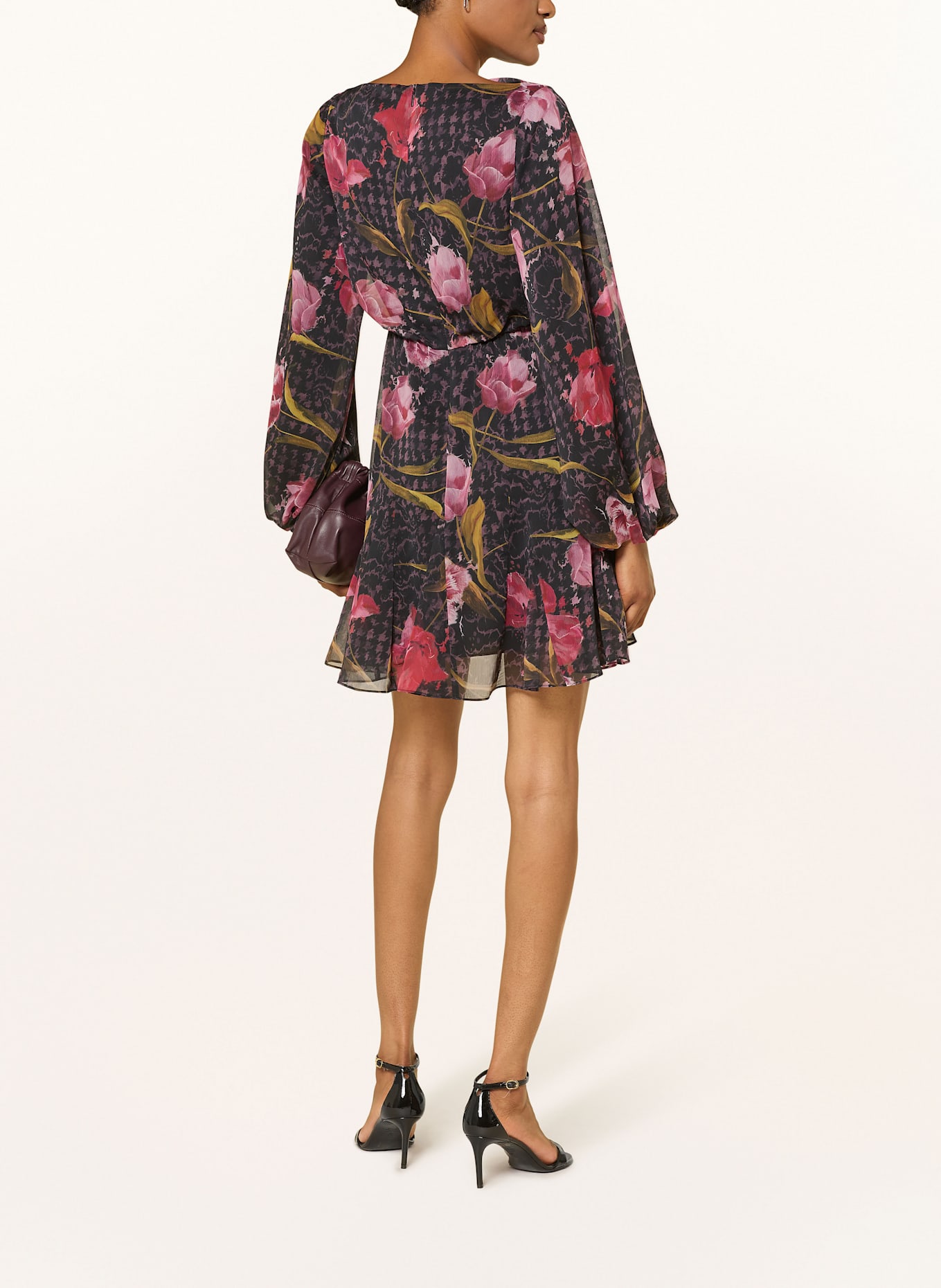 TED BAKER Cocktailkleid ENDRINA: SCHWARZ / ROT / GRÜN