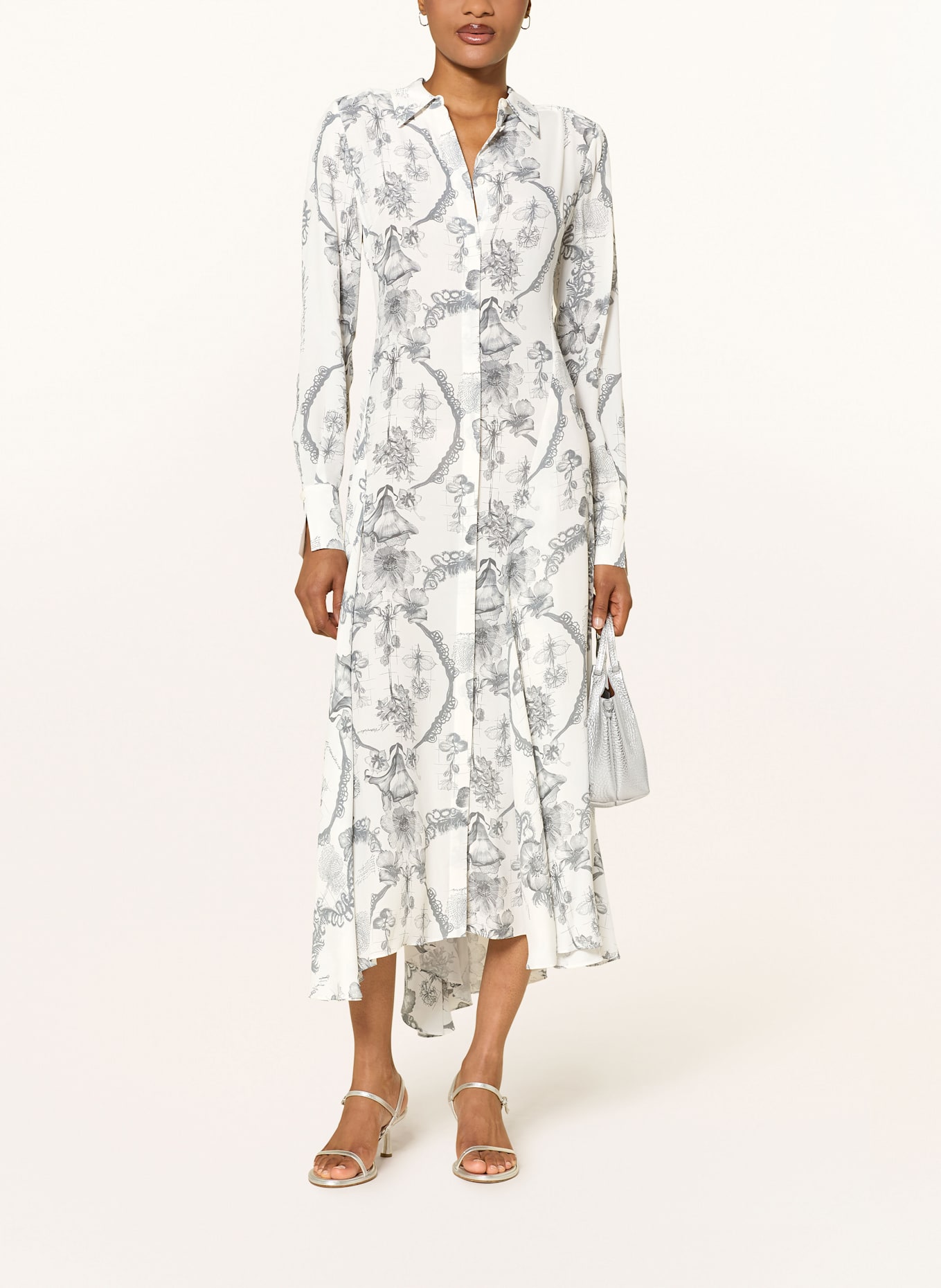 TED BAKER Hemdblusenkleid SHANIN: WEISS / GRAU