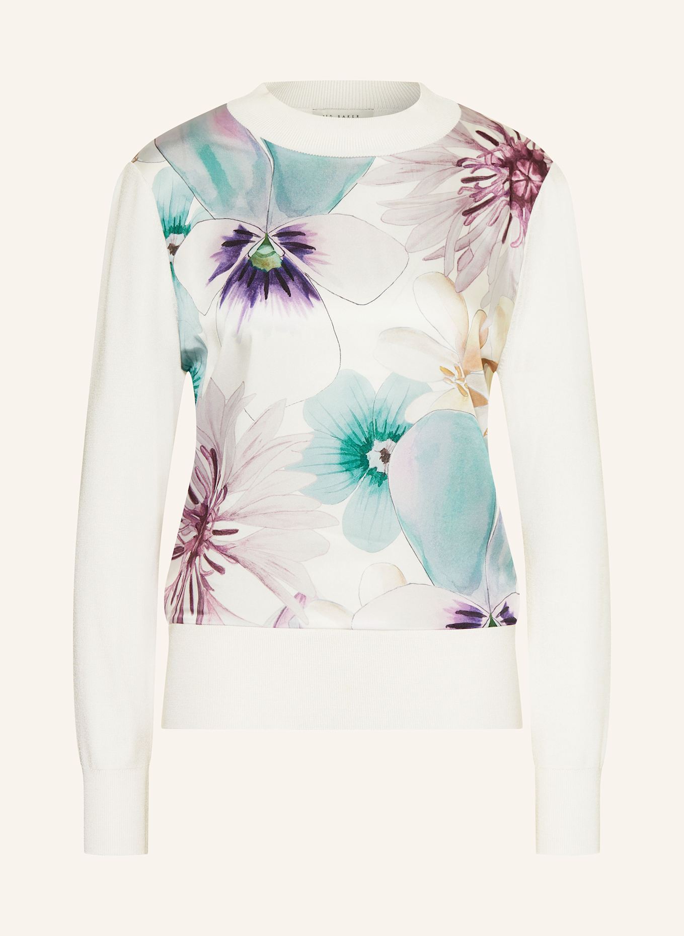 TED BAKER Sweatshirt JAKKIA: ECRU / TÜRKIS / LILA
