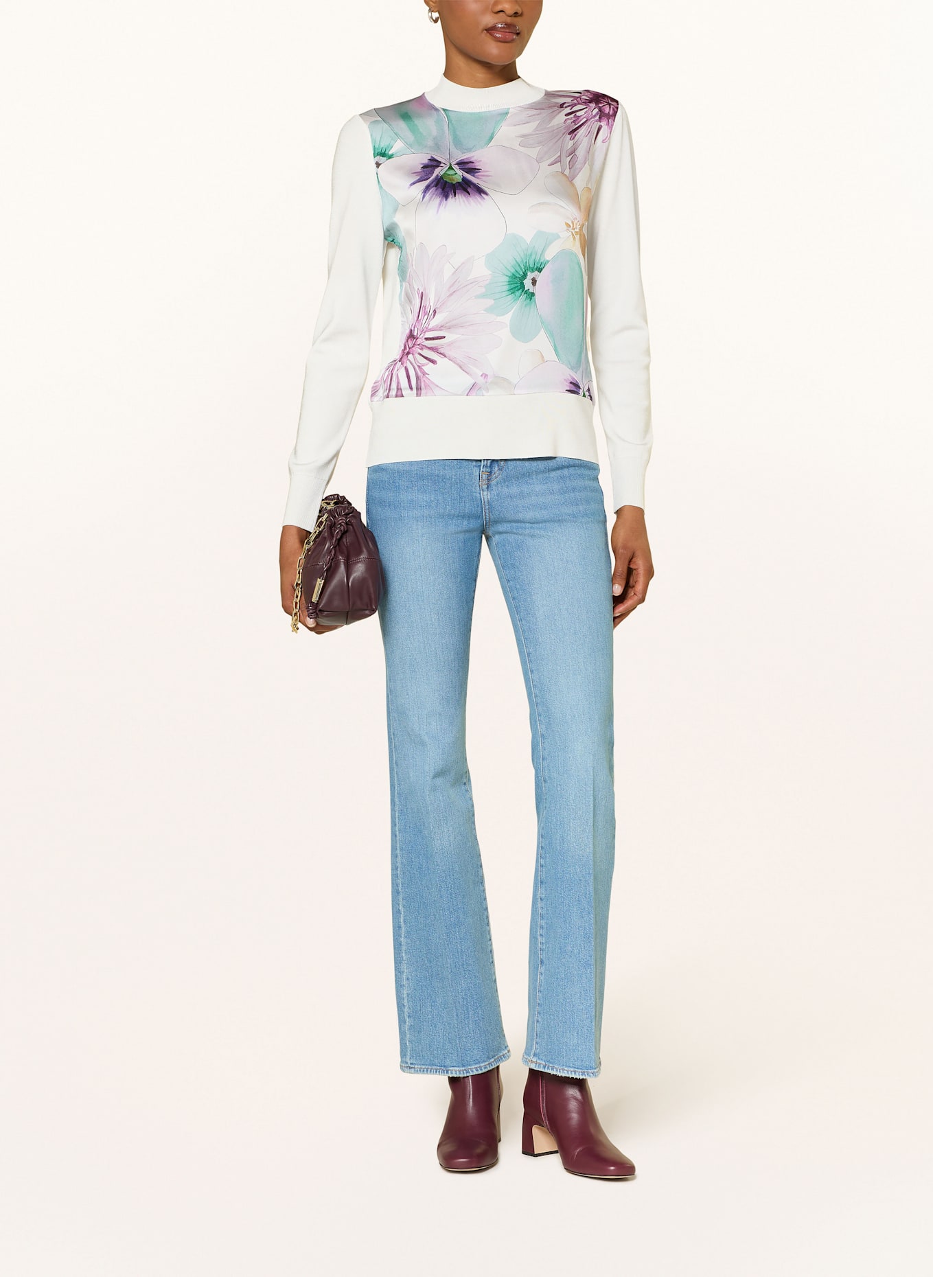 TED BAKER Sweatshirt JAKKIA: ECRU / TÜRKIS / LILA