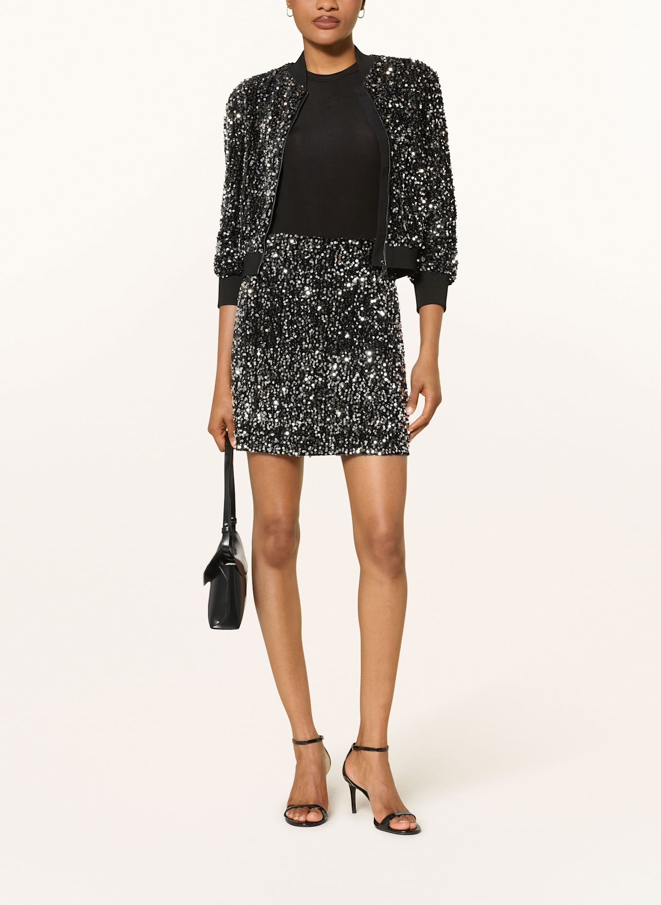 TED BAKER Rock PEARSOM mit Pailletten: SCHWARZ