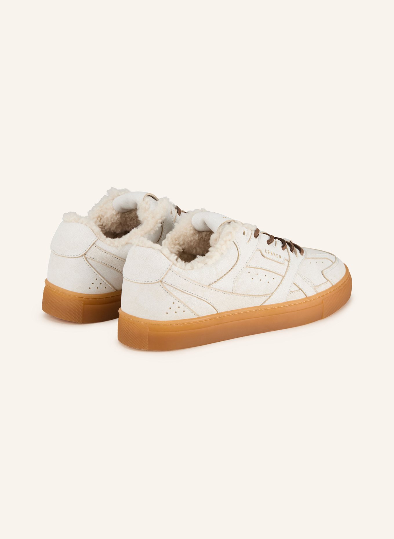 COPENHAGEN CPH63 sneaker with teddy fur: CREAM