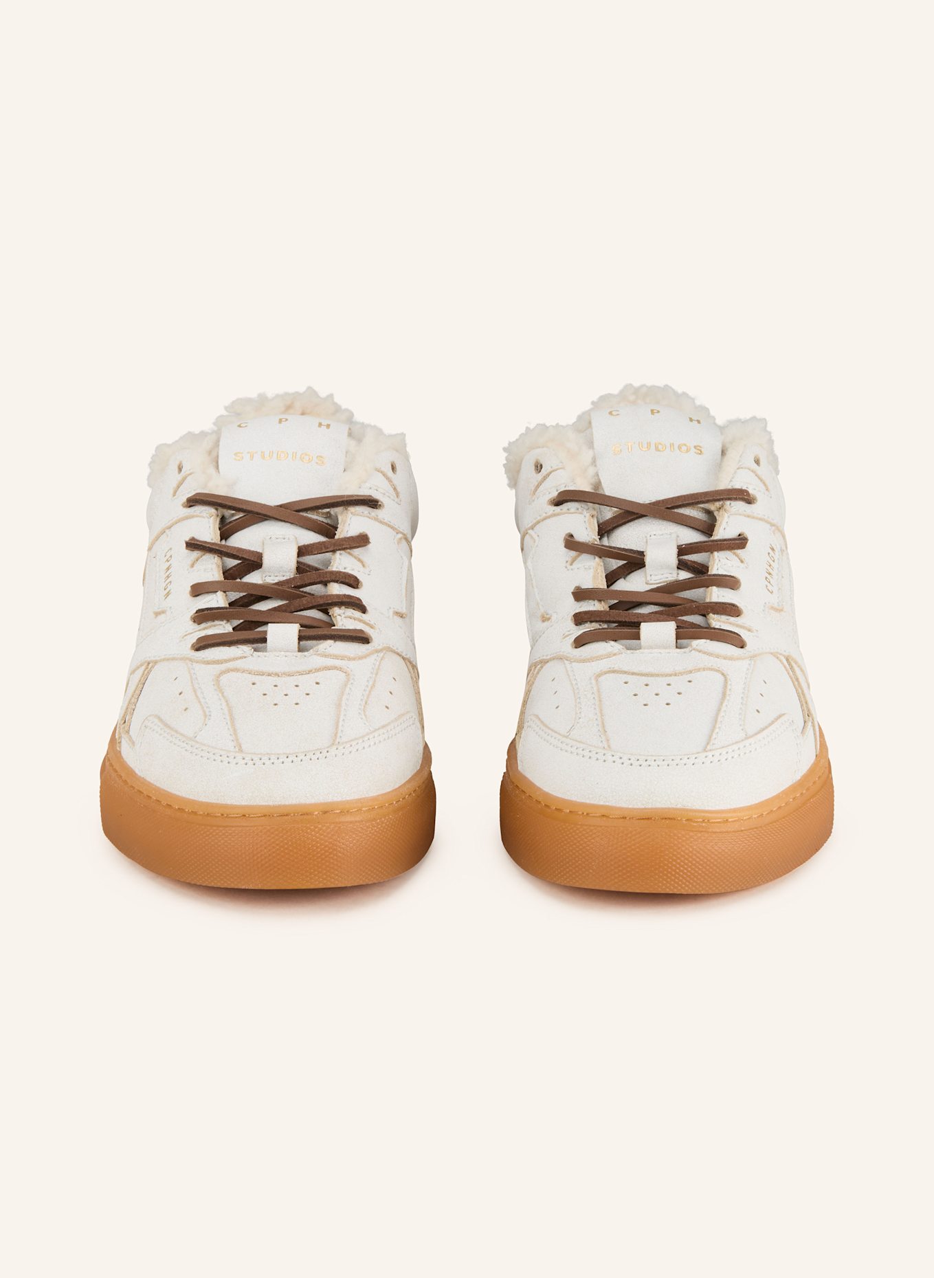 COPENHAGEN CPH63 sneaker with teddy fur: CREAM