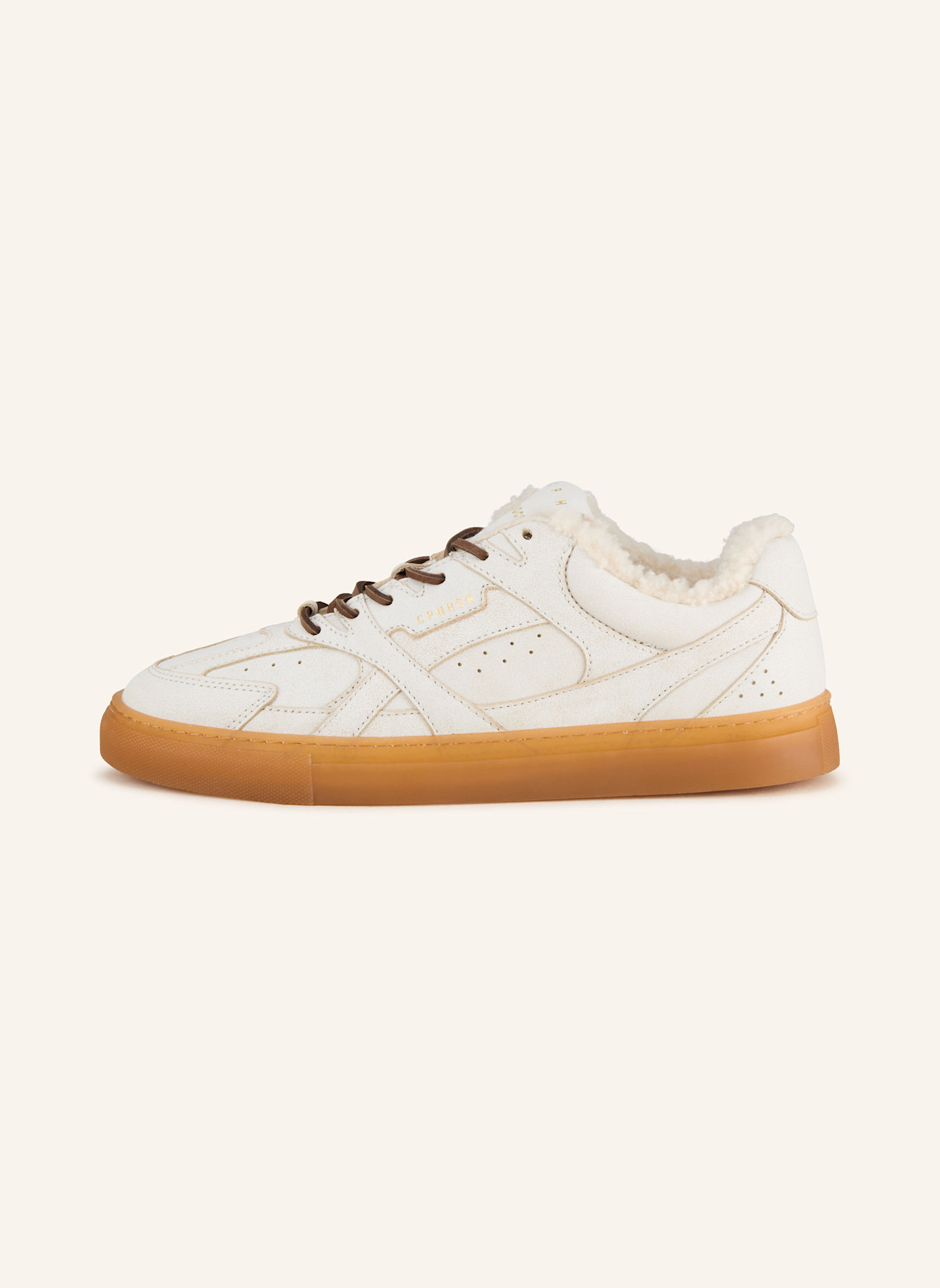 COPENHAGEN CPH63 sneaker with teddy fur: CREAM