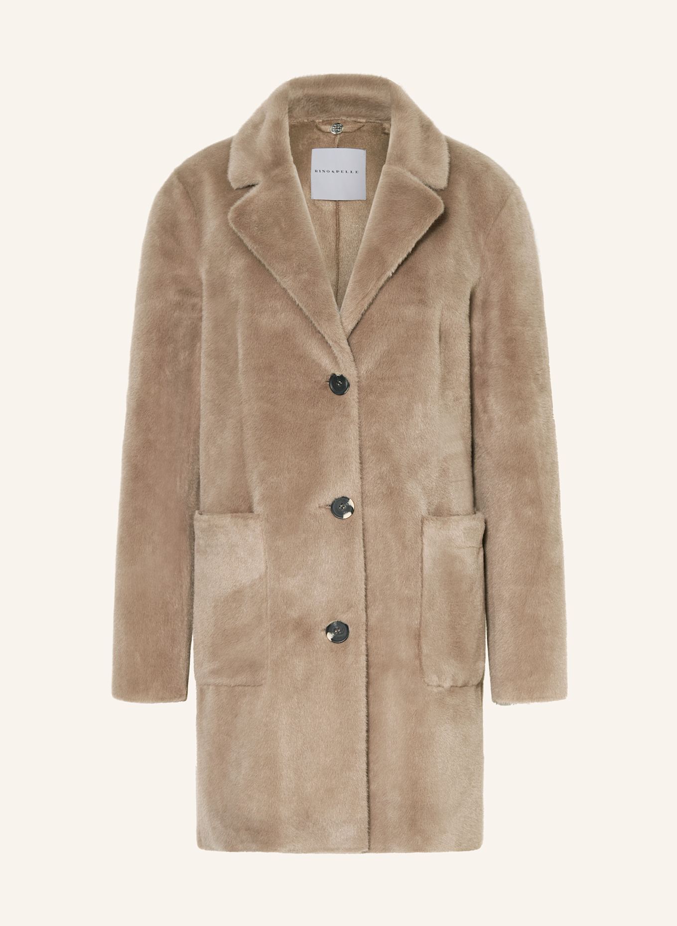RINO & PELLE Kunstfell-Mantel LENNA: TAUPE