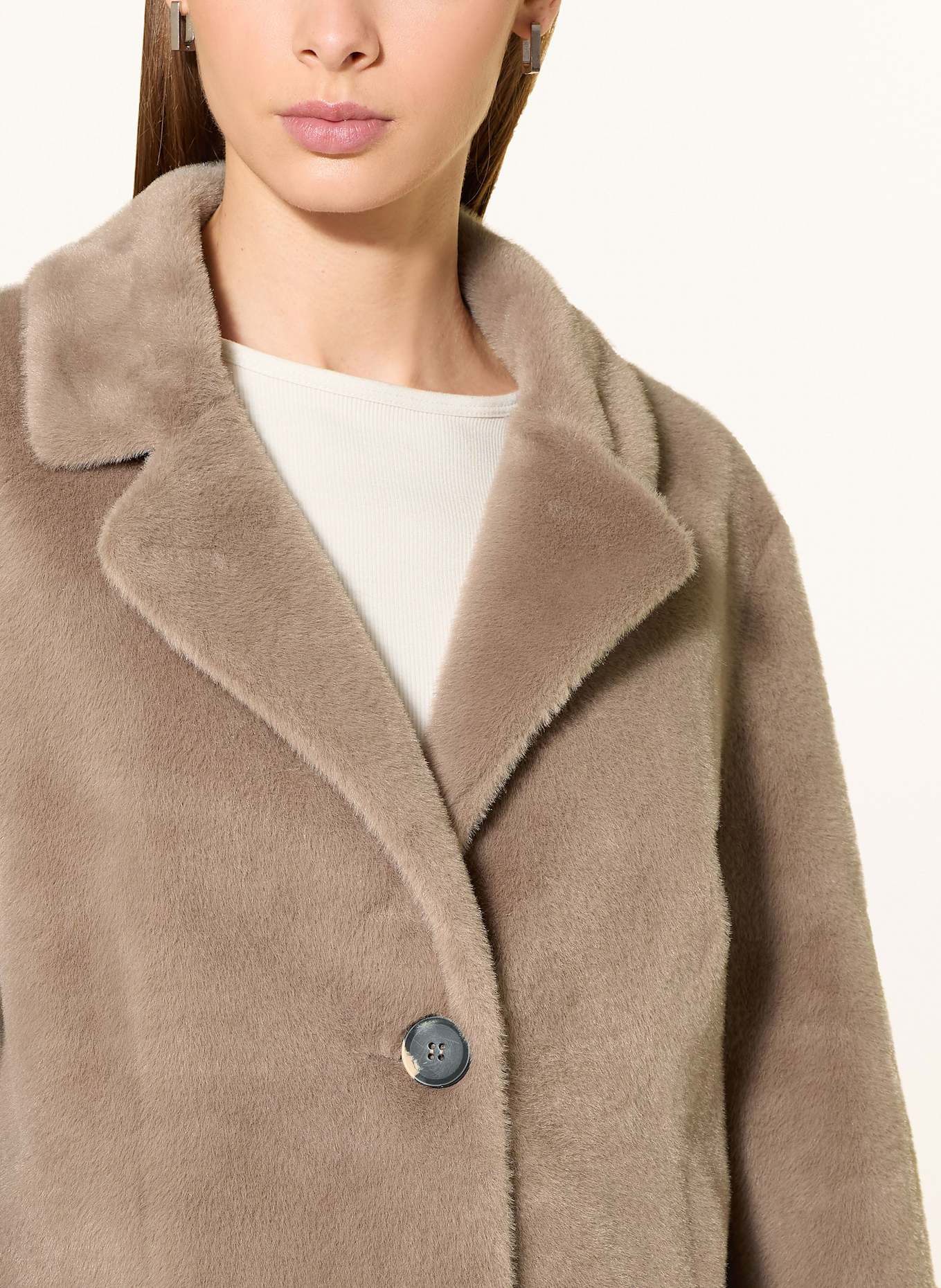 RINO & PELLE Kunstfell-Mantel LENNA: TAUPE