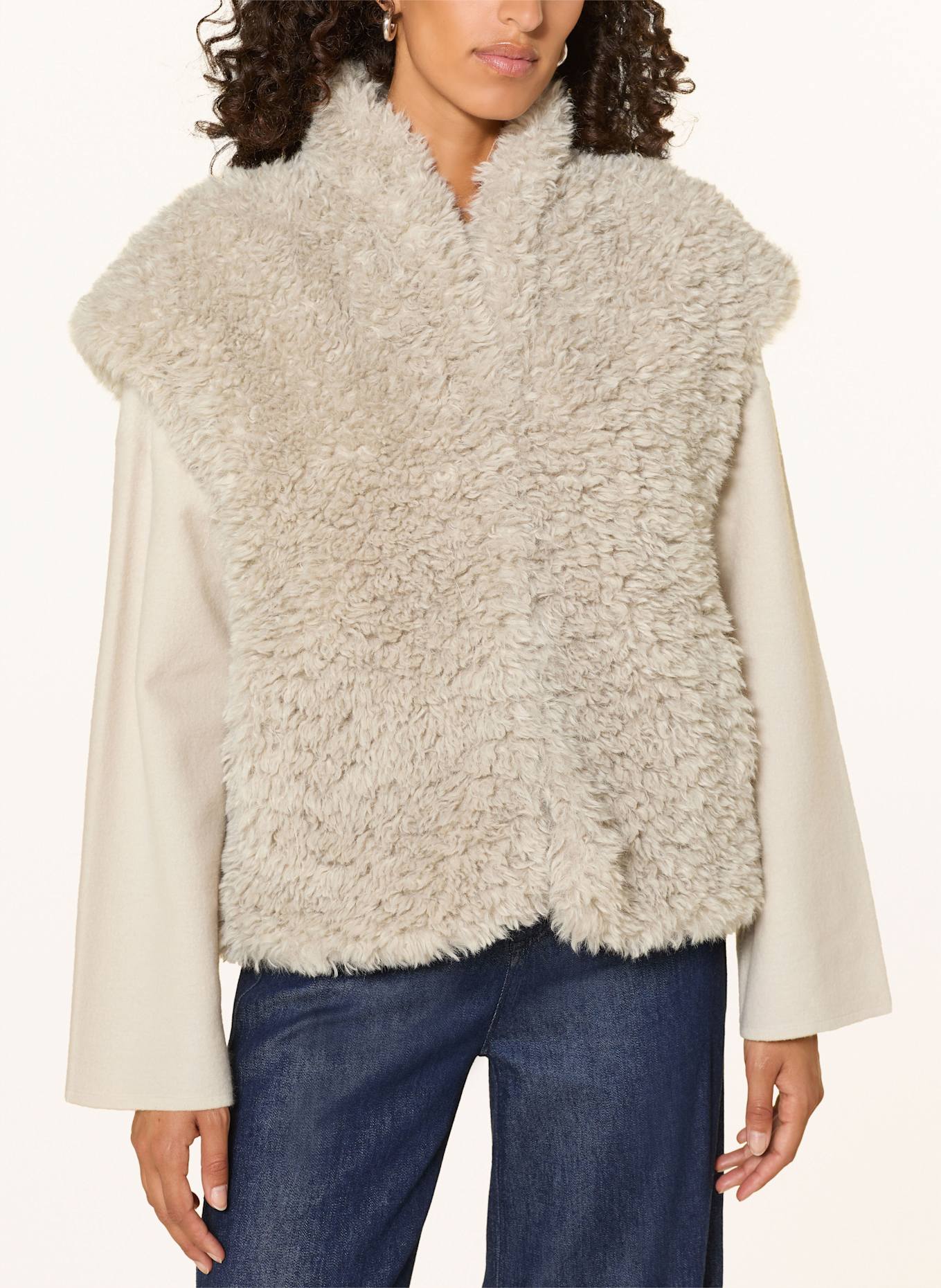 RINO & PELLE Kamizelka ze sztucznego futra: KREMOWY