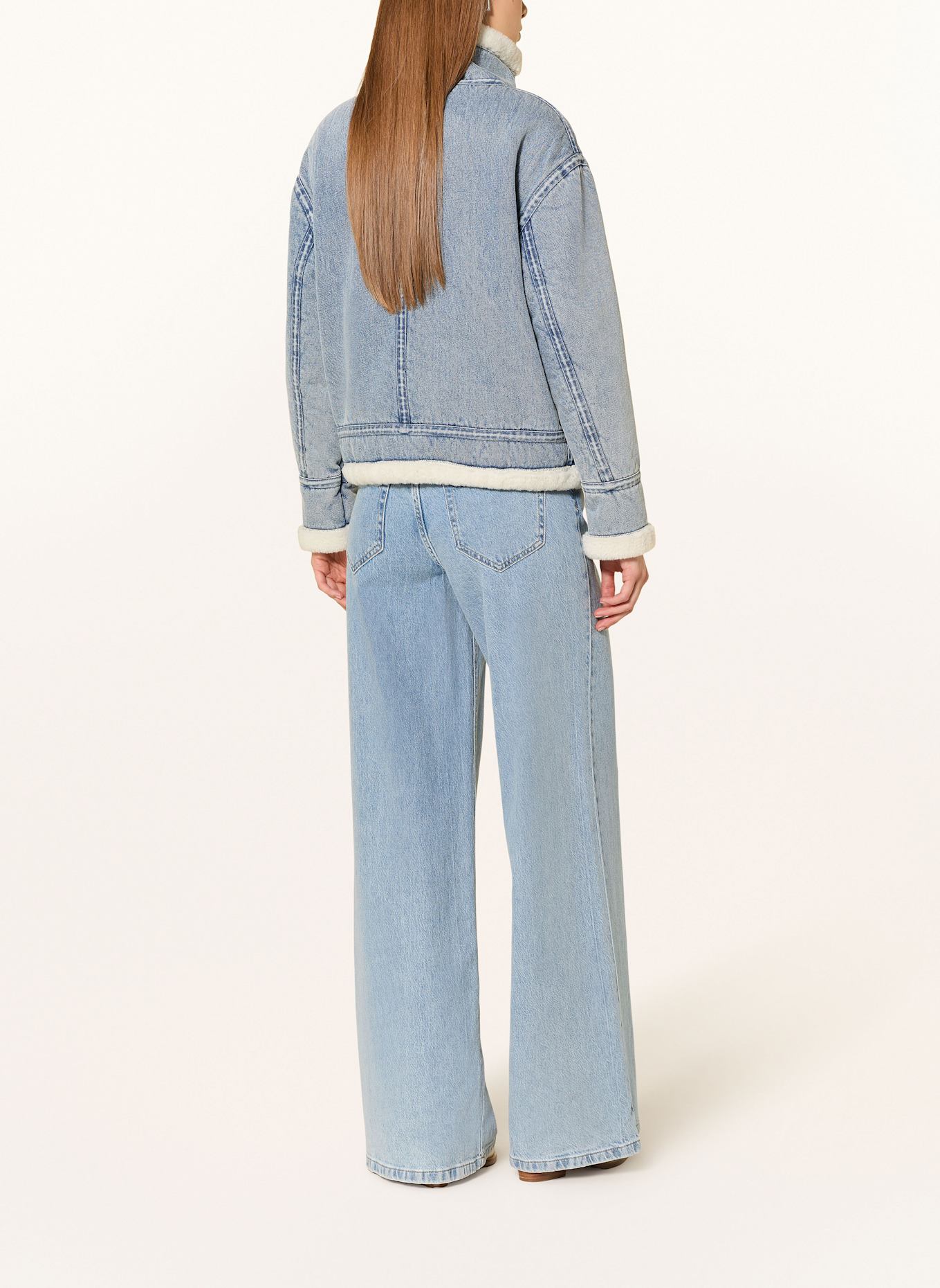 RINO & PELLE Jacke BECK in Lederoptik mit Kunstfell: 10187 denim