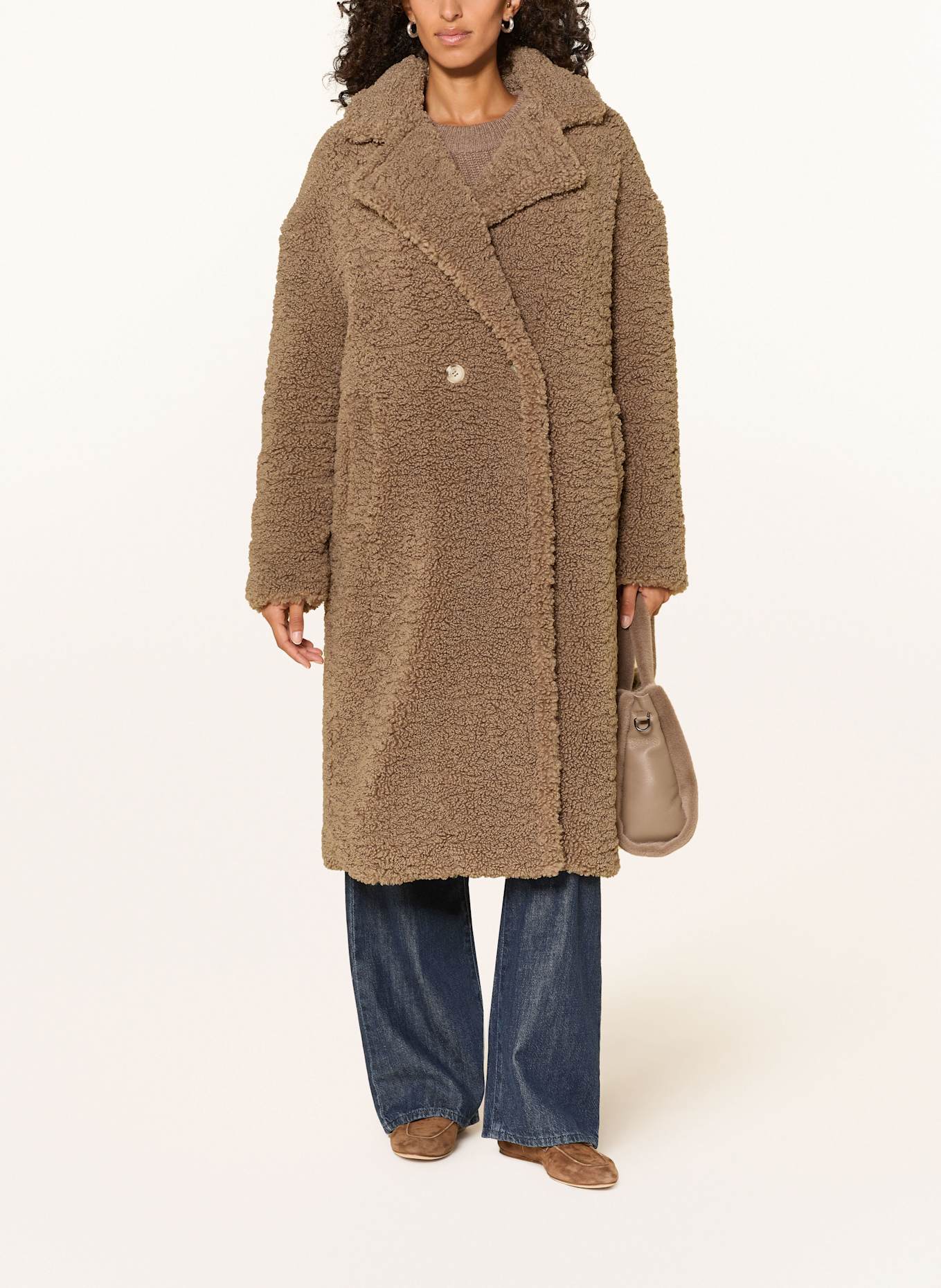 RINO & PELLE Teddyfell-Mantel: TAUPE