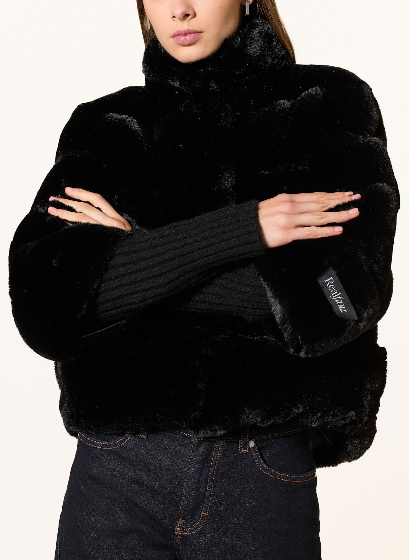 RINO & PELLE Kunstpelz-Jacke FELINE: SCHWARZ