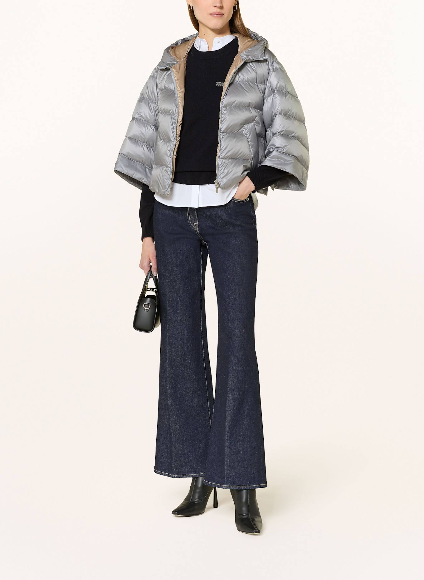 PESERICO Daunenjacke mit 3/4-Arm: GRAU