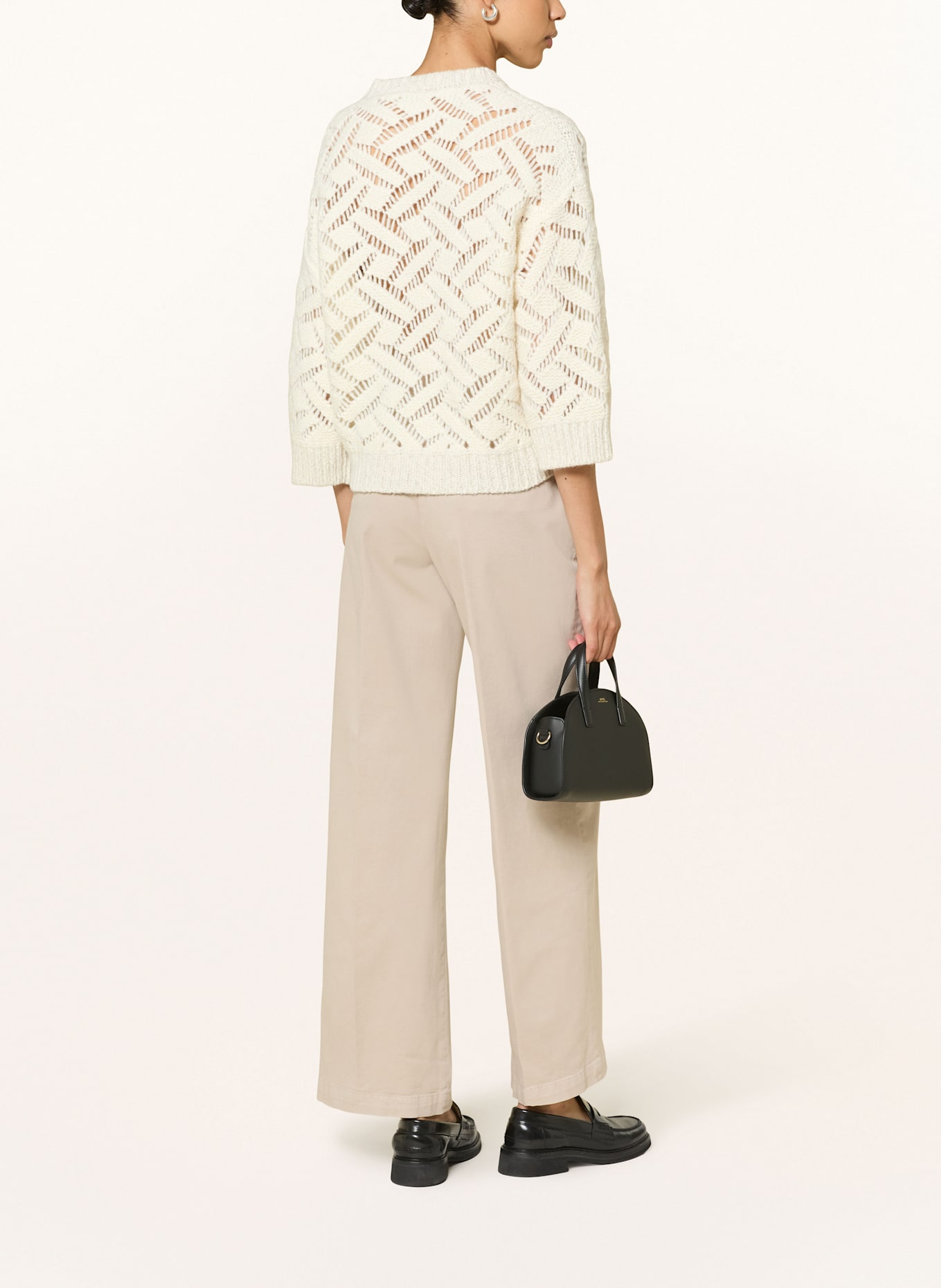 PESERICO Pullover mit Alpaka und 3/4-Arm: WEISS