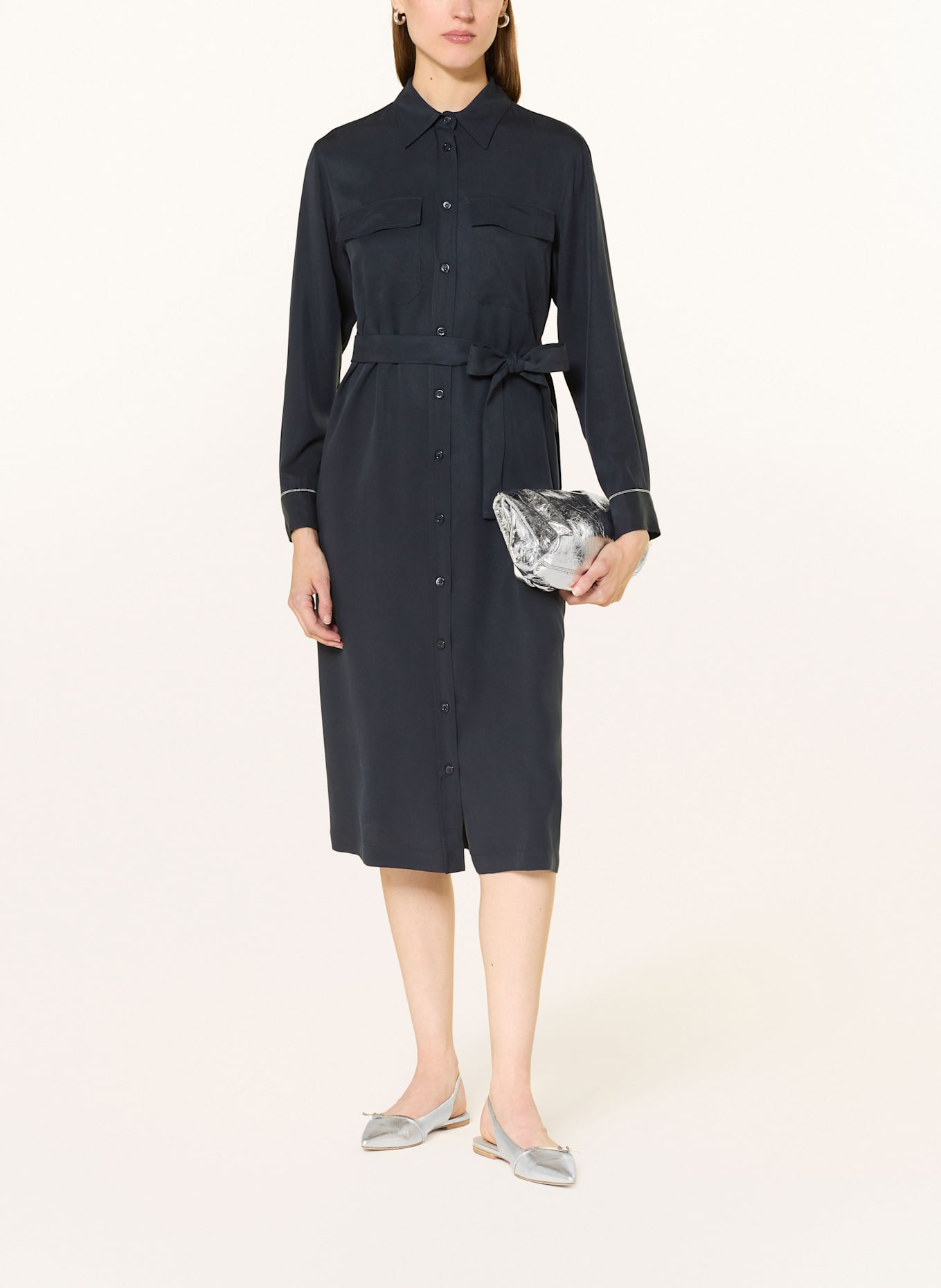 PESERICO Hemdblusenkleid: DUNKELBLAU