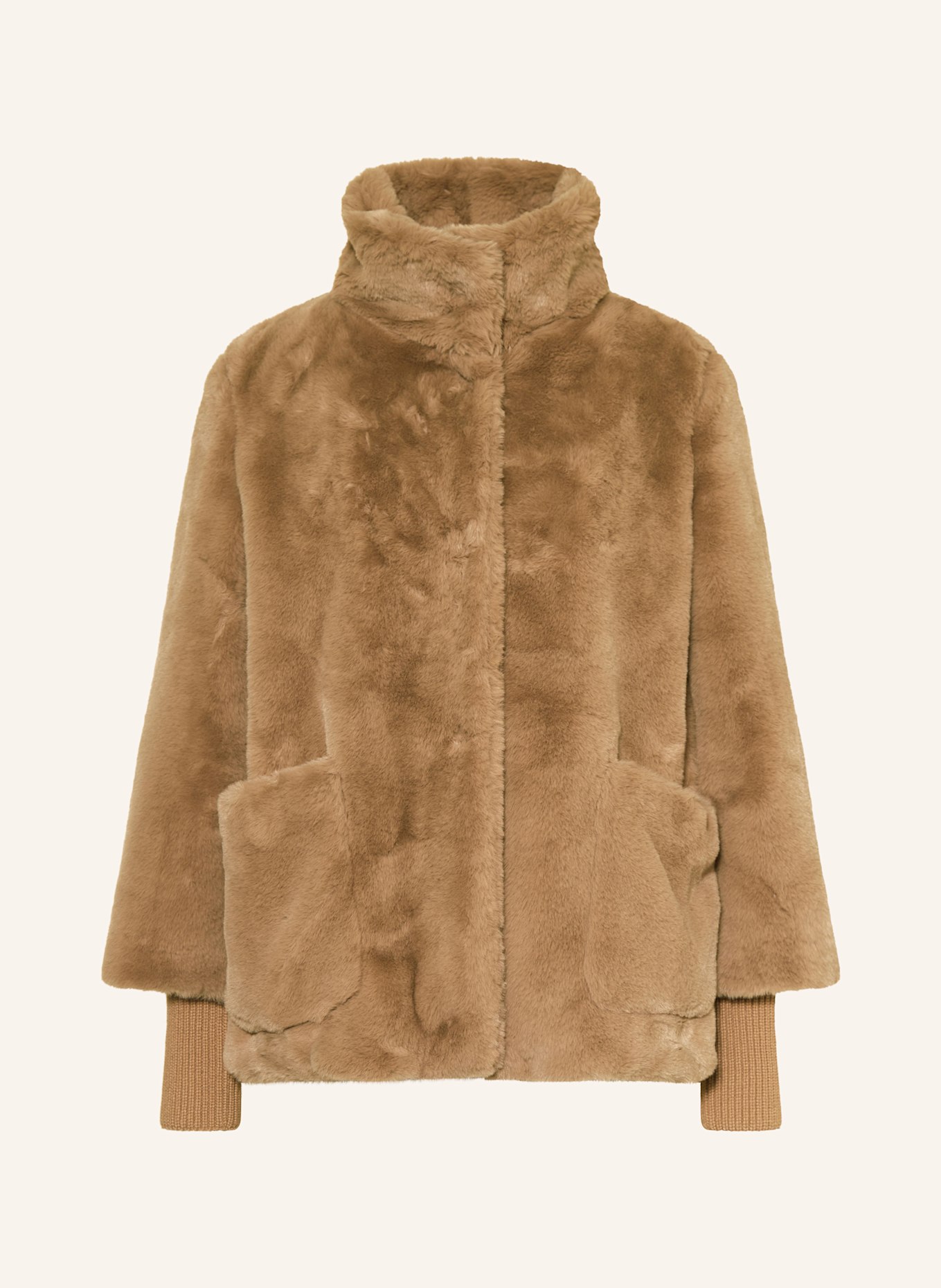 s.Oliver BLACK LABEL Kunstfell-Jacke: HELLBRAUN