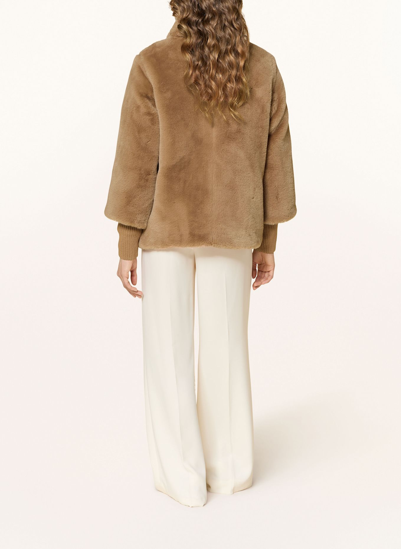 s.Oliver BLACK LABEL Kunstfell-Jacke: HELLBRAUN