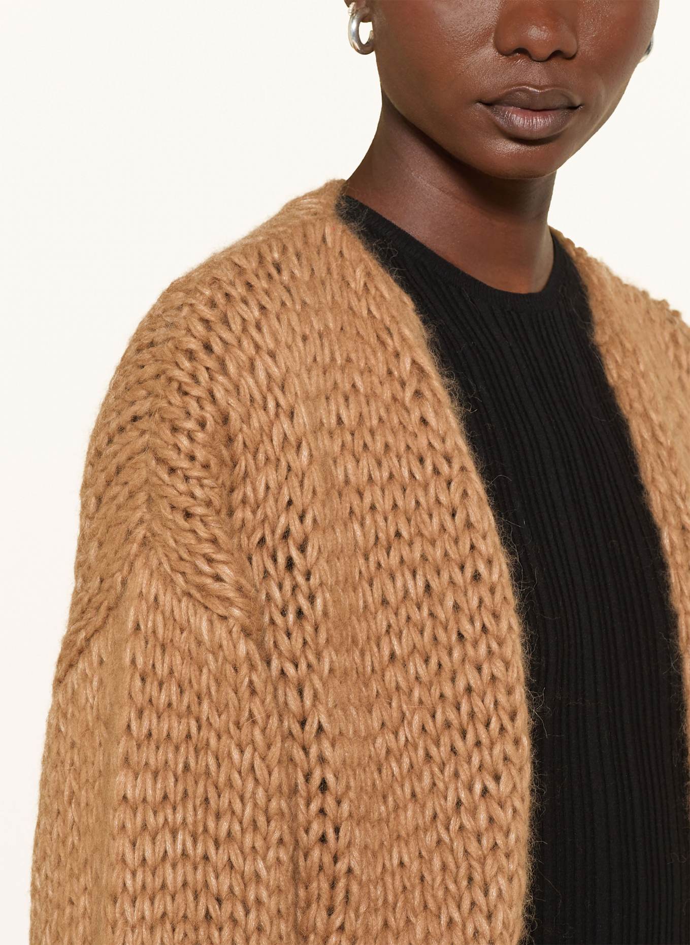 MAIAMI Housse tricotée en alpaga: MARRON / NOIR / NUDE