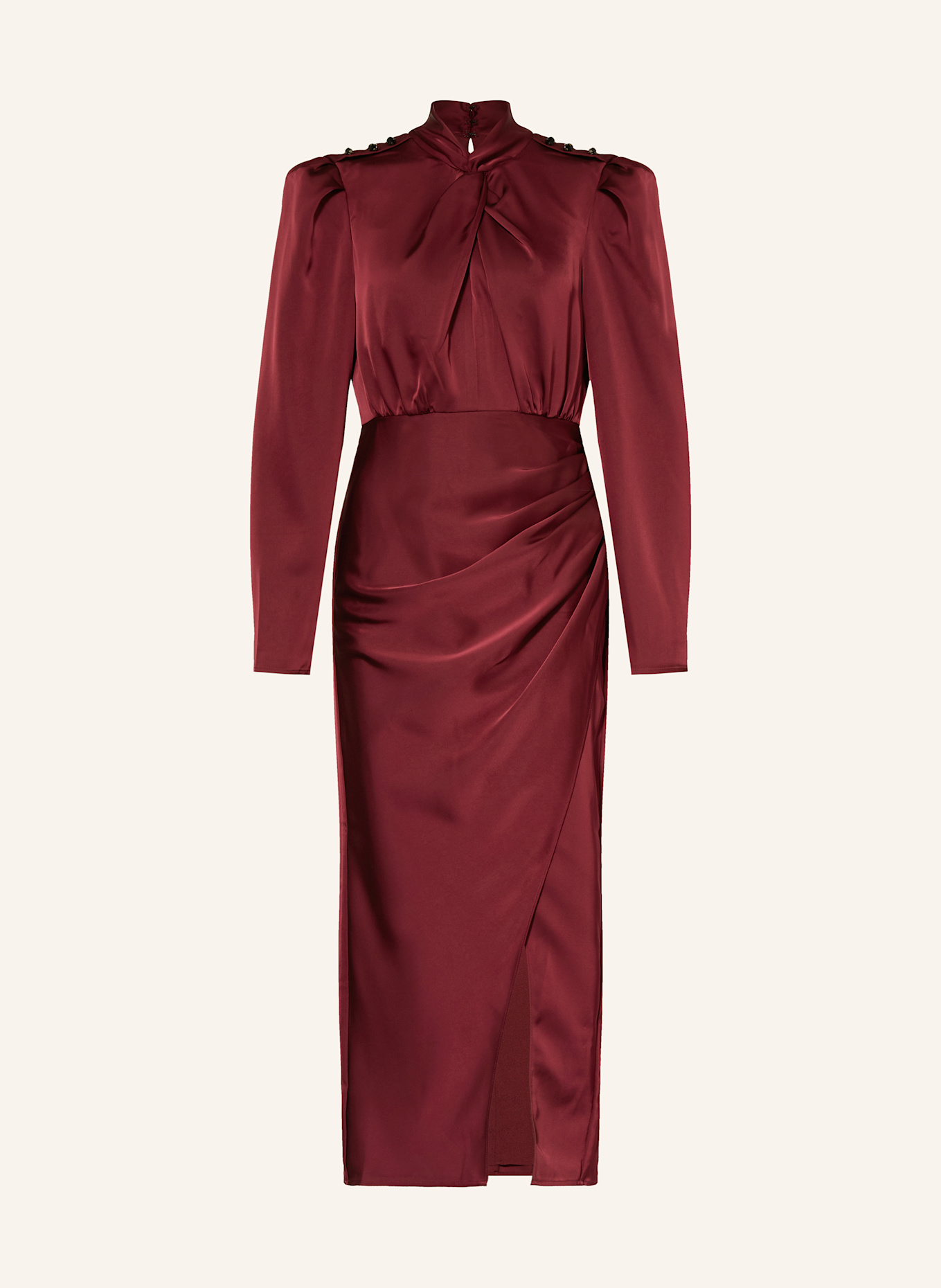 self-portrait Satinkleid: DUNKELROT
