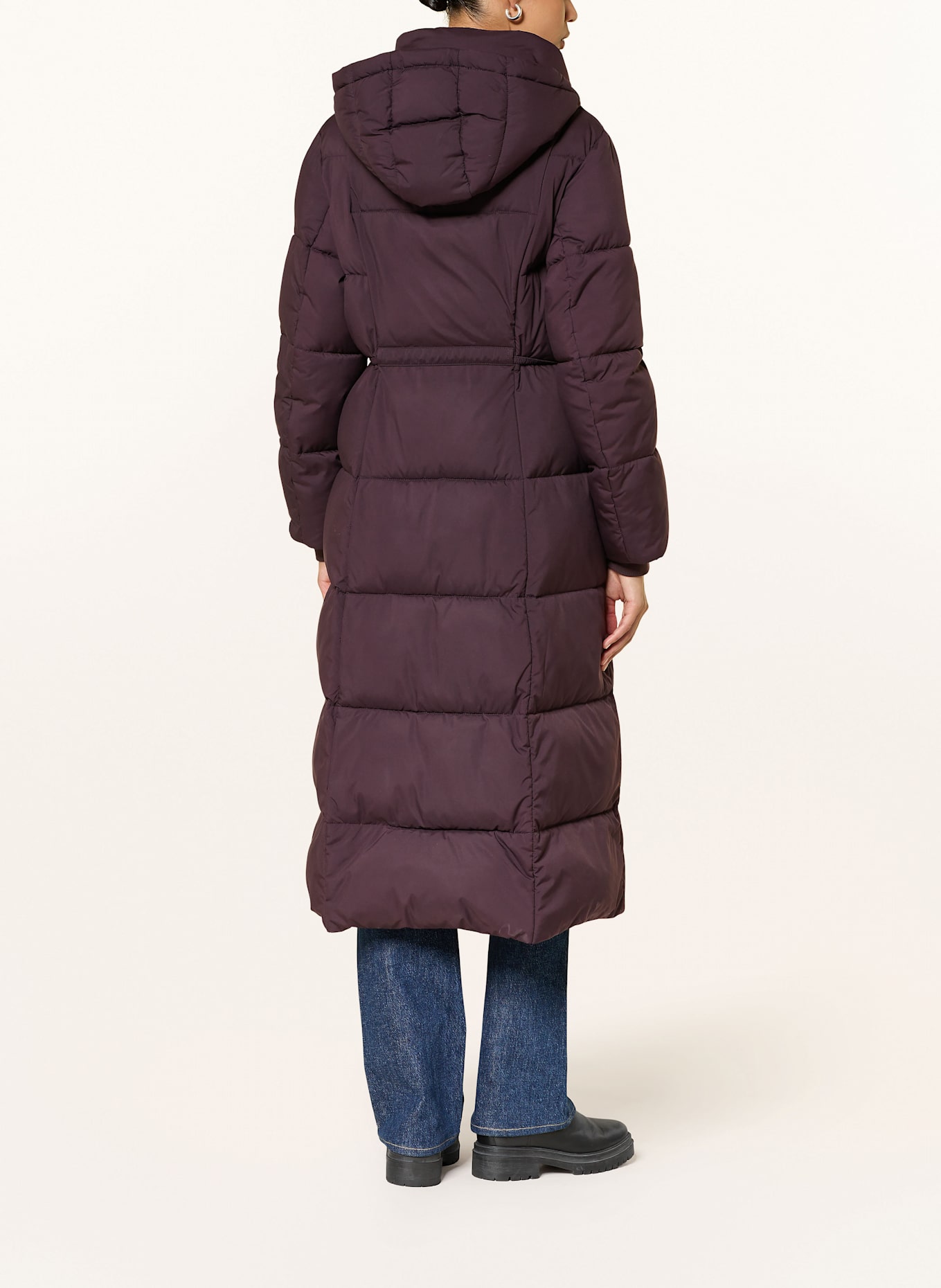 BOSS Steppmantel PAMAXI mit abnehmbarer Kapuze: DUNKELLILA