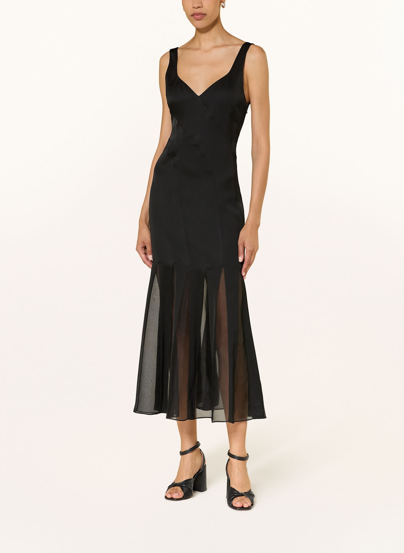 BOSS Satinkleid DONABELLI: SCHWARZ